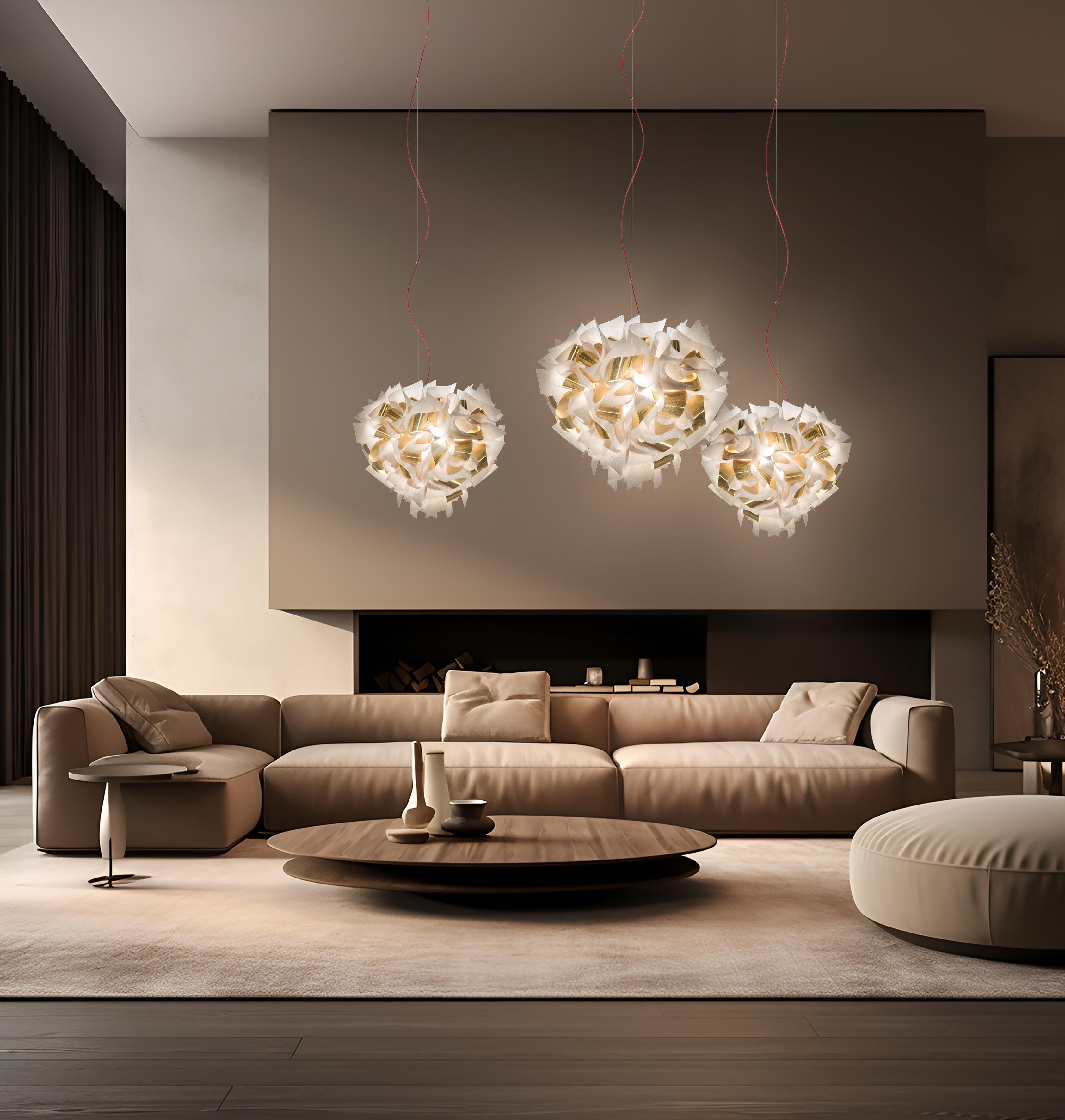 Slamp Veli AUREA Large WHITE/GOLD Transp Wire di Adriano Rachele in vendita 1