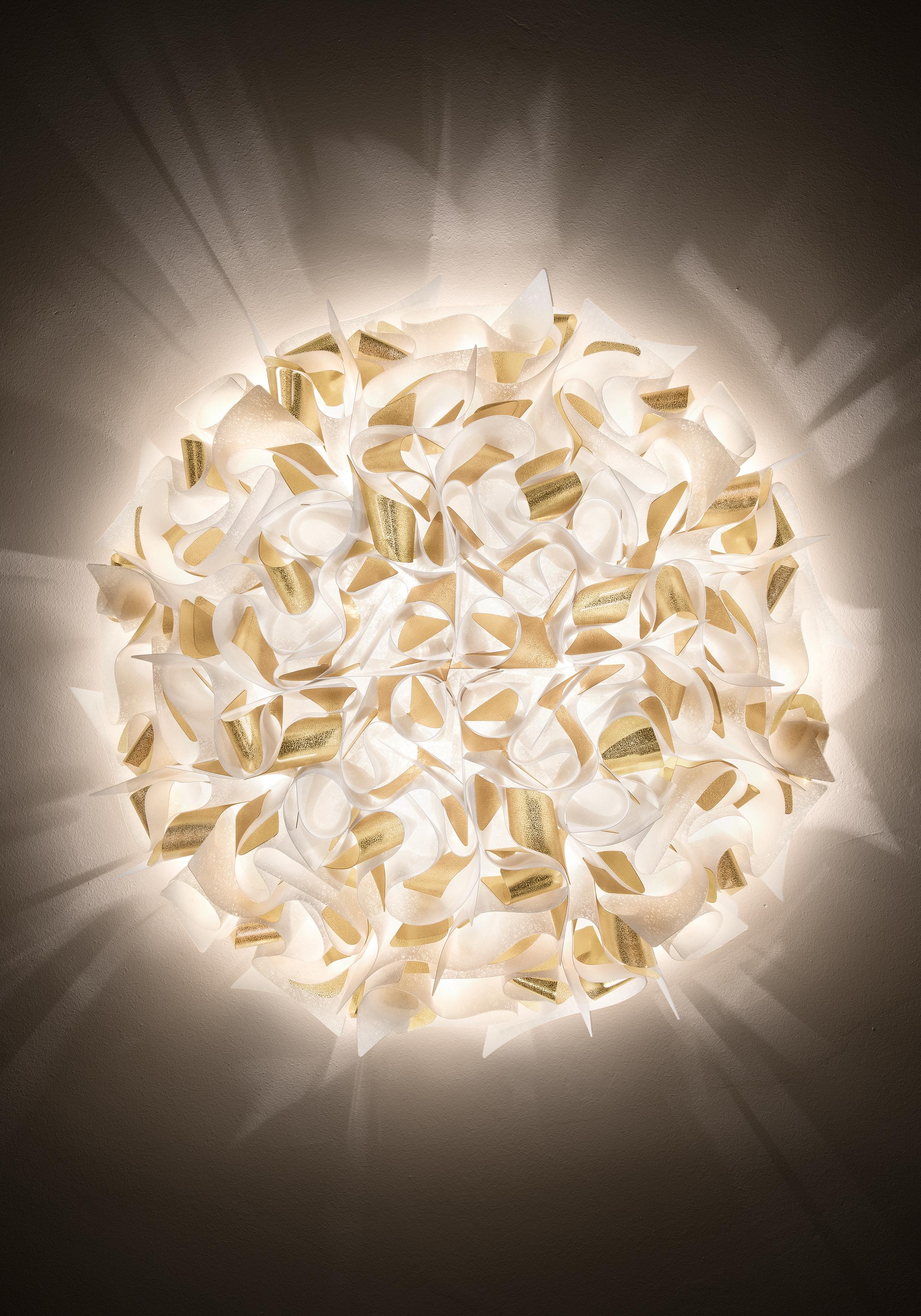 SLAMP Veli AUREA Medium Flush Light in White/Gold by Adriano Rachele In New Condition For Sale In Pomezia, Rome