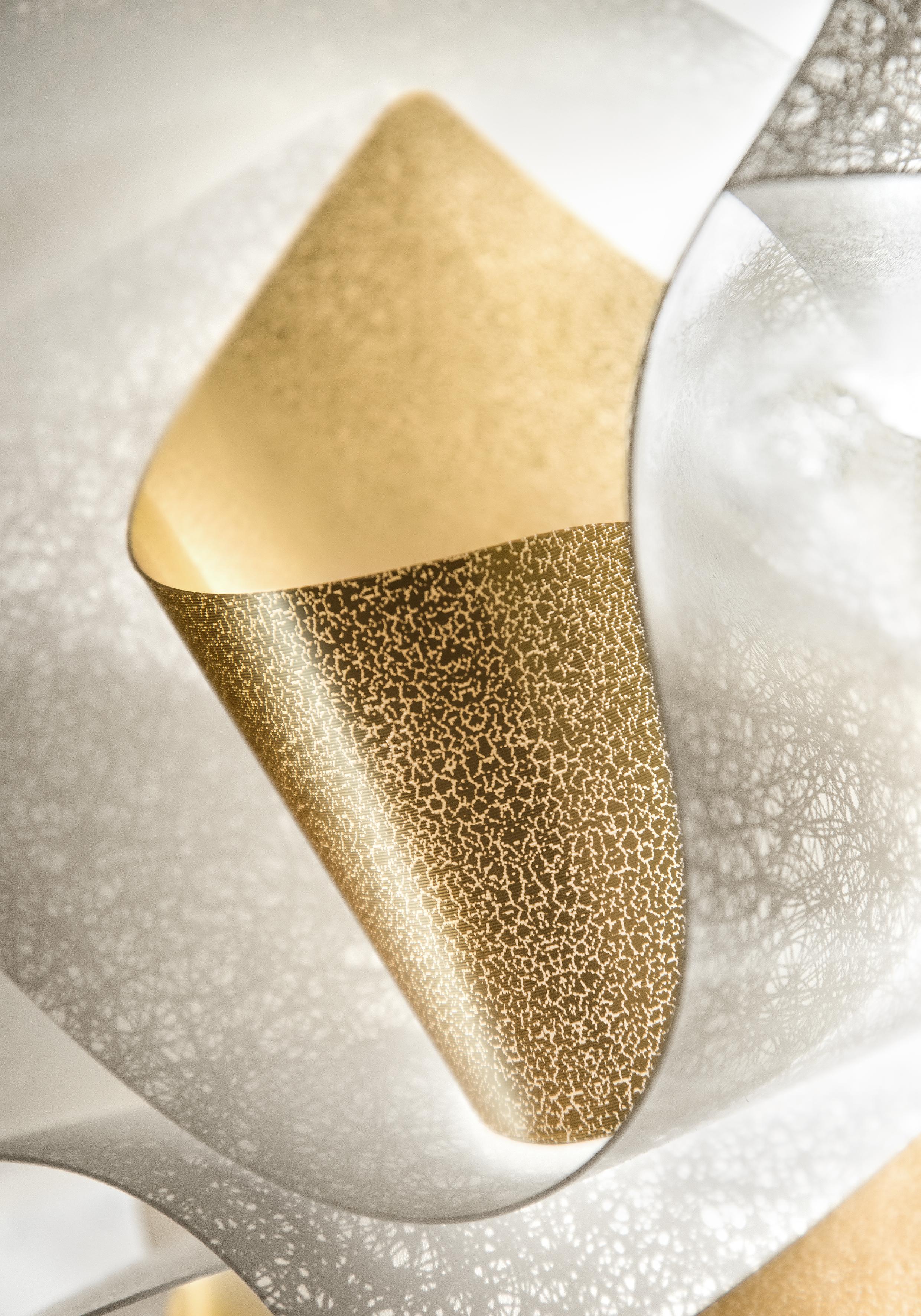 Contemporary SLAMP Veli AUREA Medium Flush Light in White/Gold by Adriano Rachele For Sale