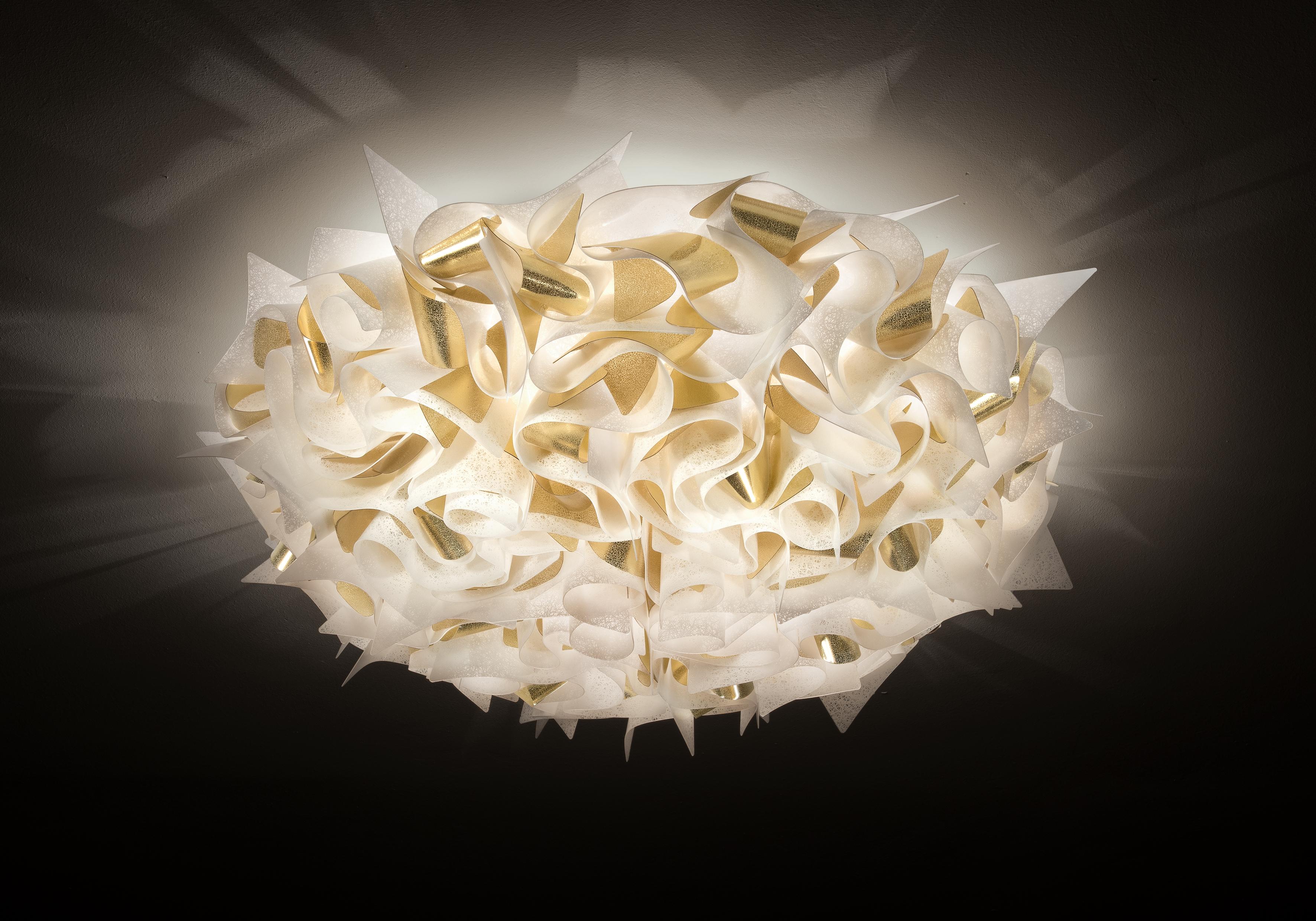 Other SLAMP Veli AUREA Medium Flush Light in White/Gold by Adriano Rachele For Sale