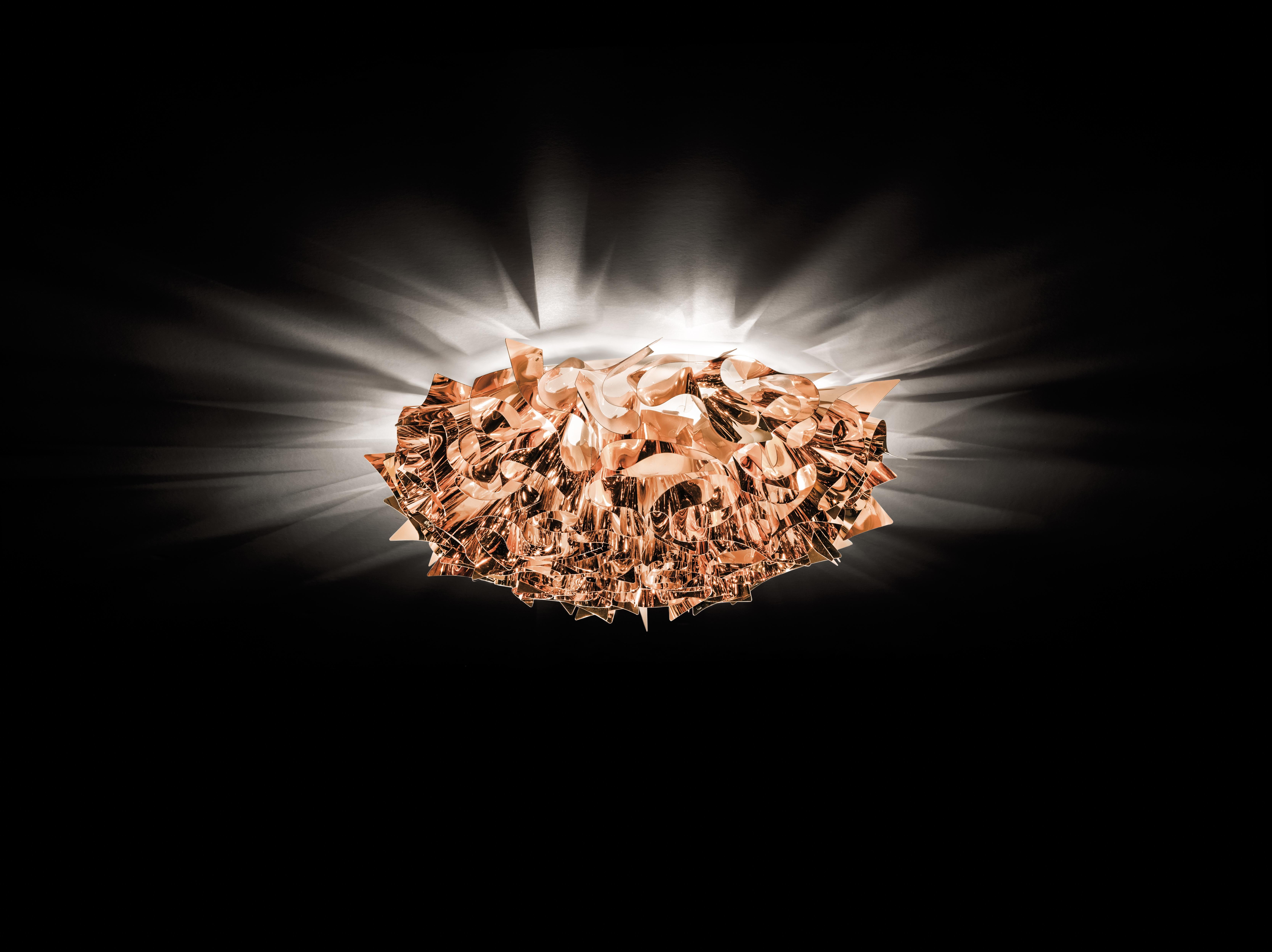 Modern Slamp Veli Large Flush Light in Copper by Adriano Rachele For Sale