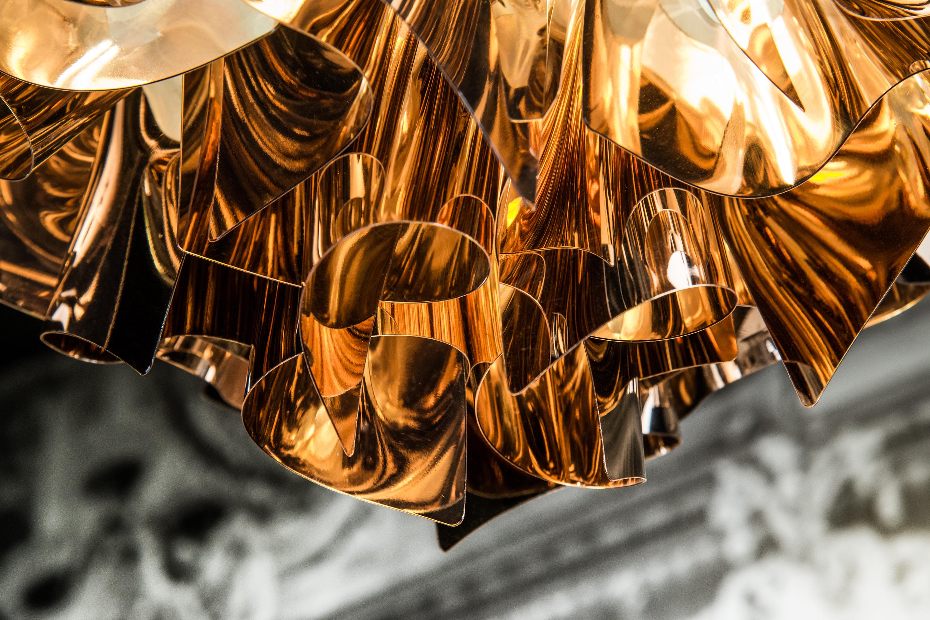 Slamp Veli Large Flush Light in Copper by Adriano Rachele In Excellent Condition For Sale In Pomezia, Rome