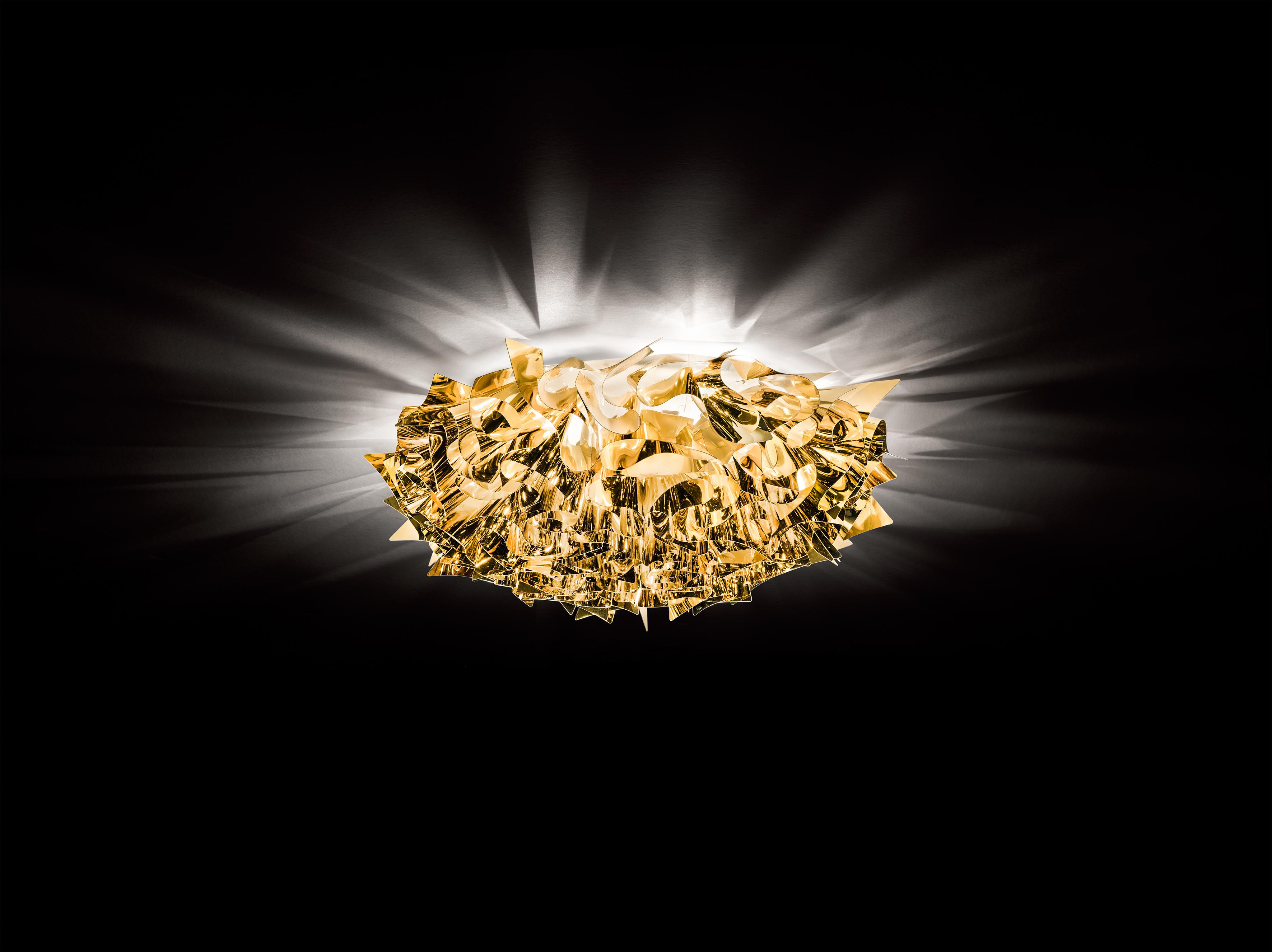 Modern Slamp Veli Large Flush Light in Gold by Adriano Rachele For Sale