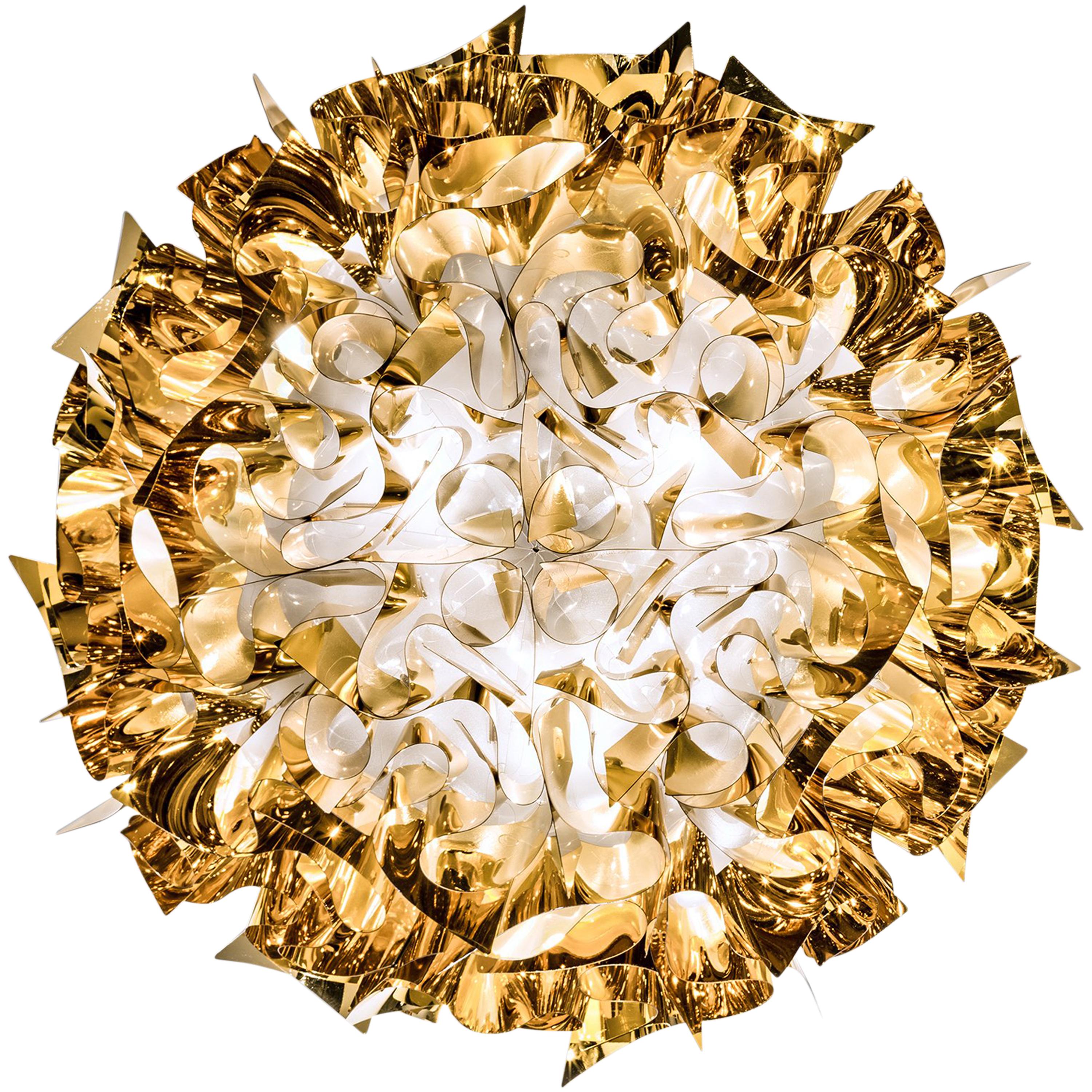 SLAMP Veli Large Flush Light in Gold by Adriano Rachele For Sale at 1stDibs