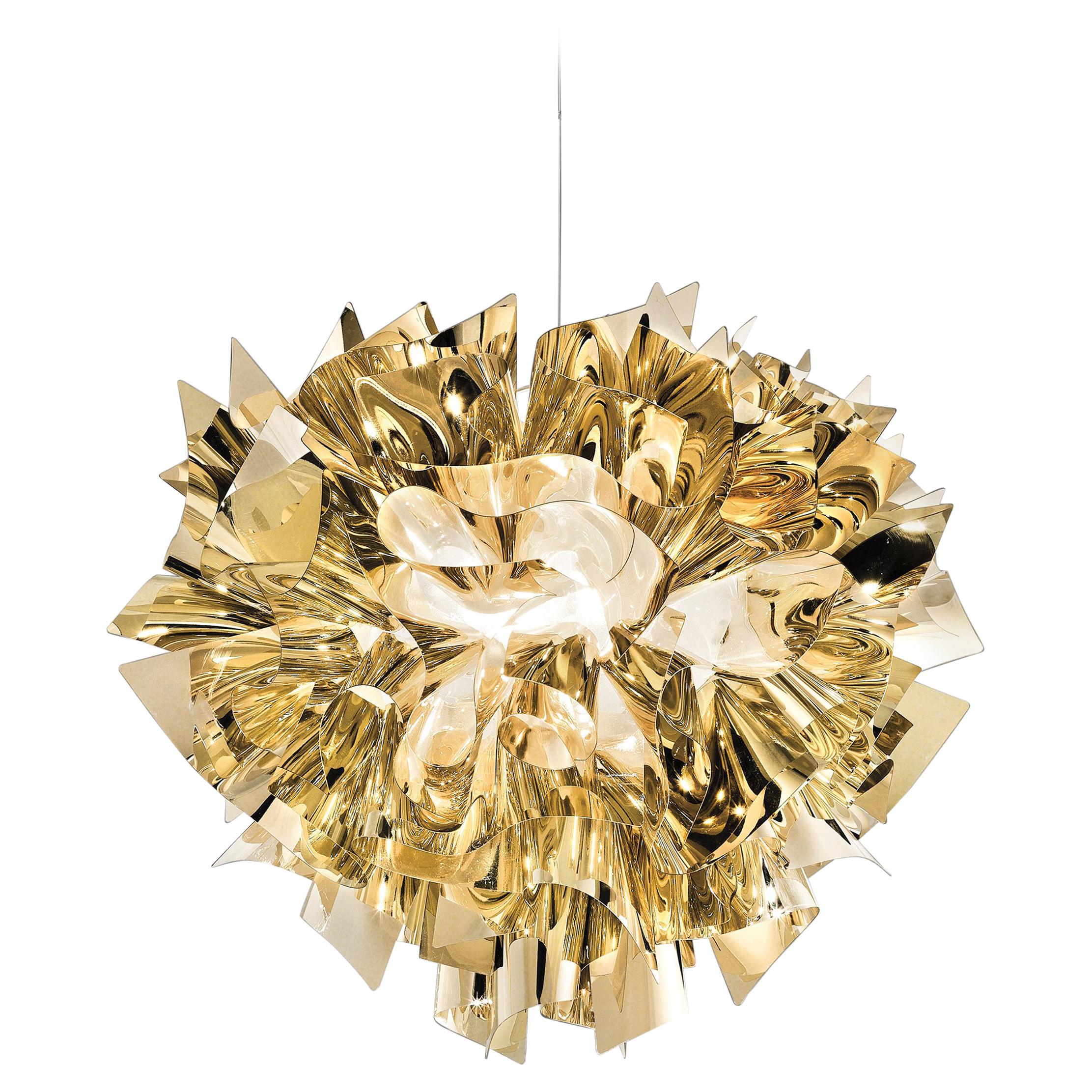 SLAMP Veli Large Suspension Light in Gold by Adriano Rachele