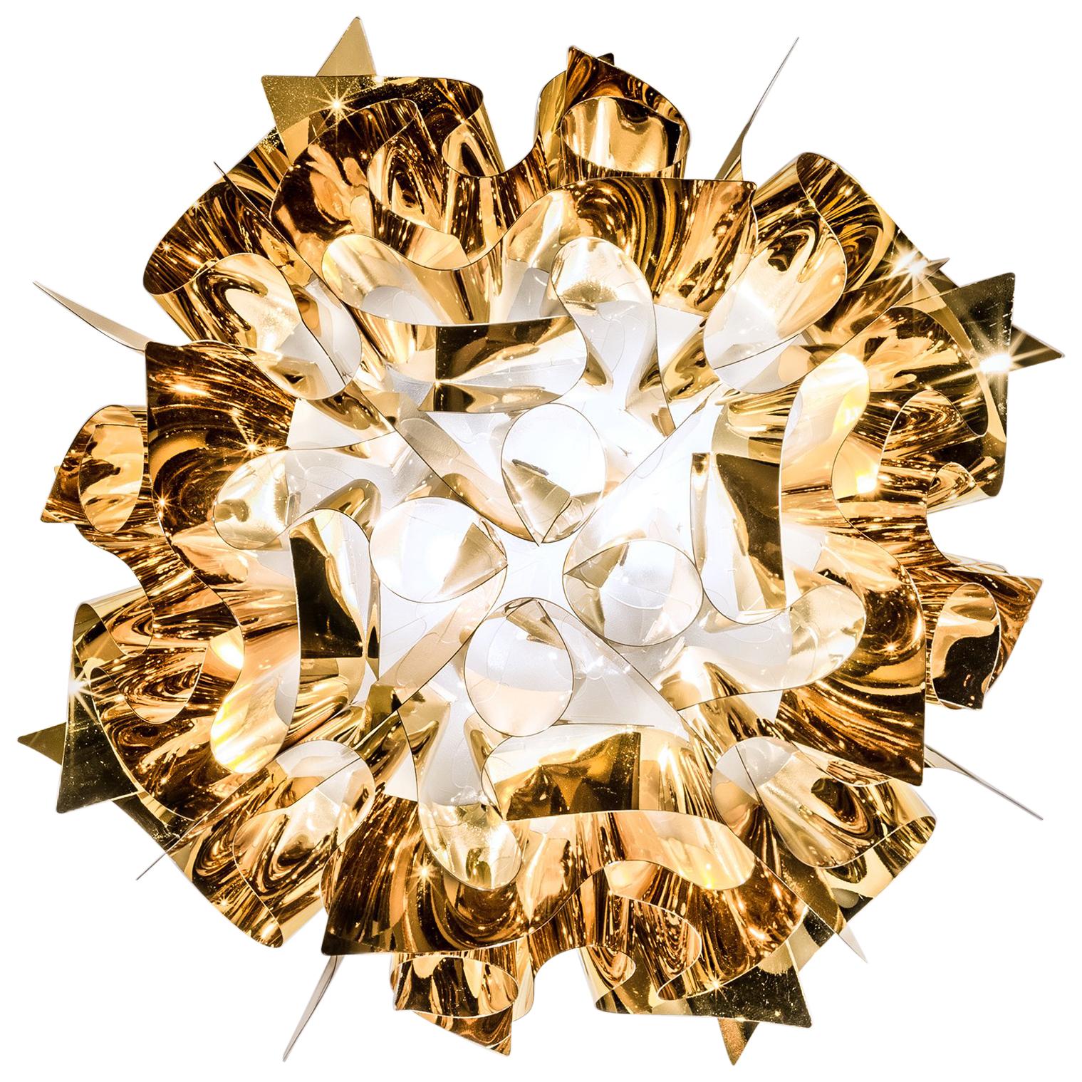 SLAMP Veli Medium Flush Light in Gold by Adriano Rachele