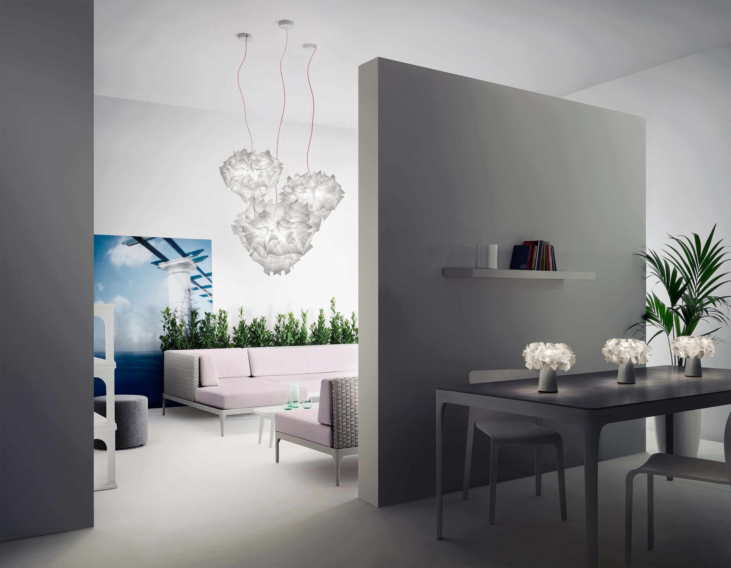 Italiano SLAMP Veli Medium Suspension Light in Couture w/ Transp Wire di Adriano Rachele in vendita