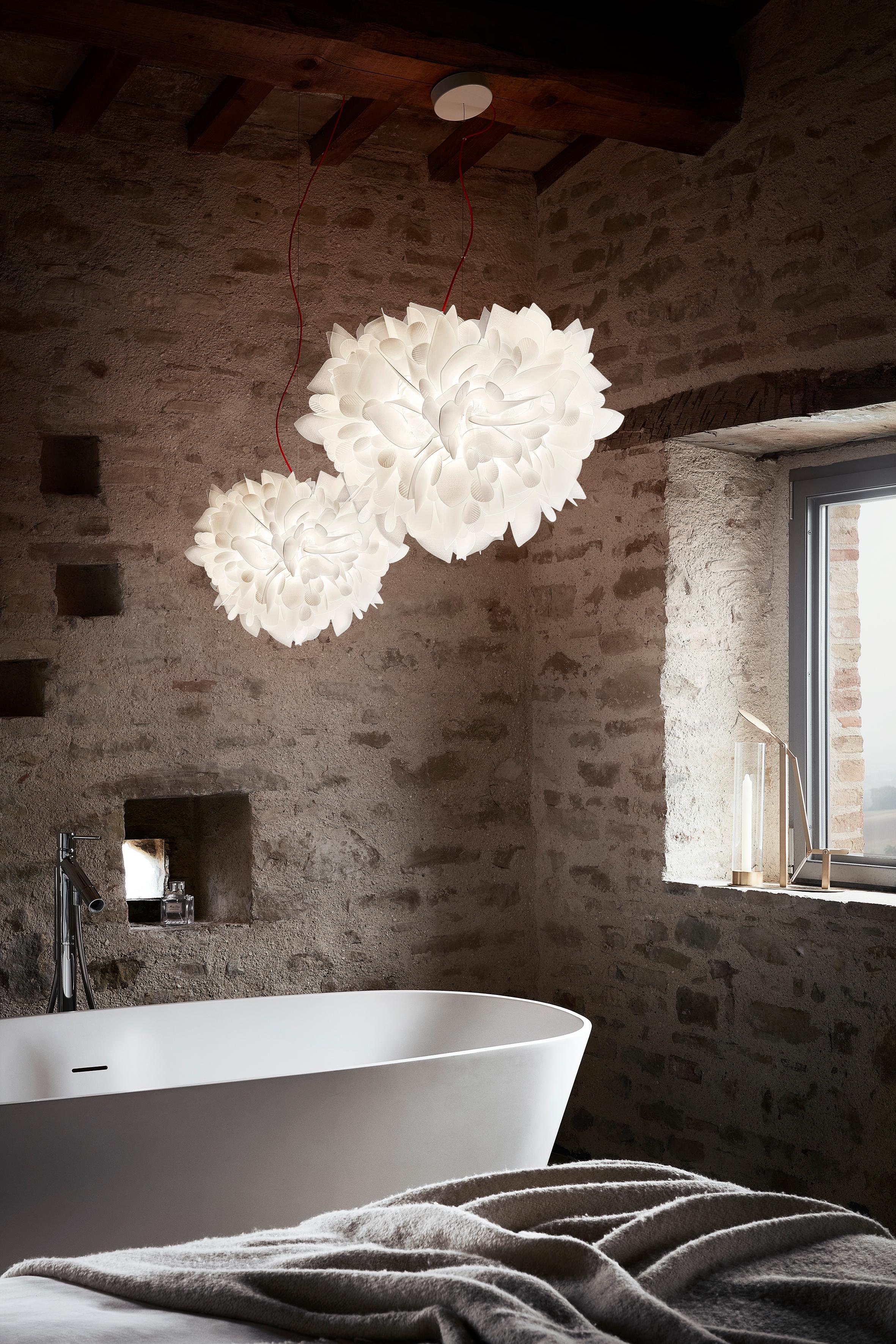 SLAMP Veli Medium Suspension Light in Foliage w/ Red Wire di Adriano Rachele in vendita 3