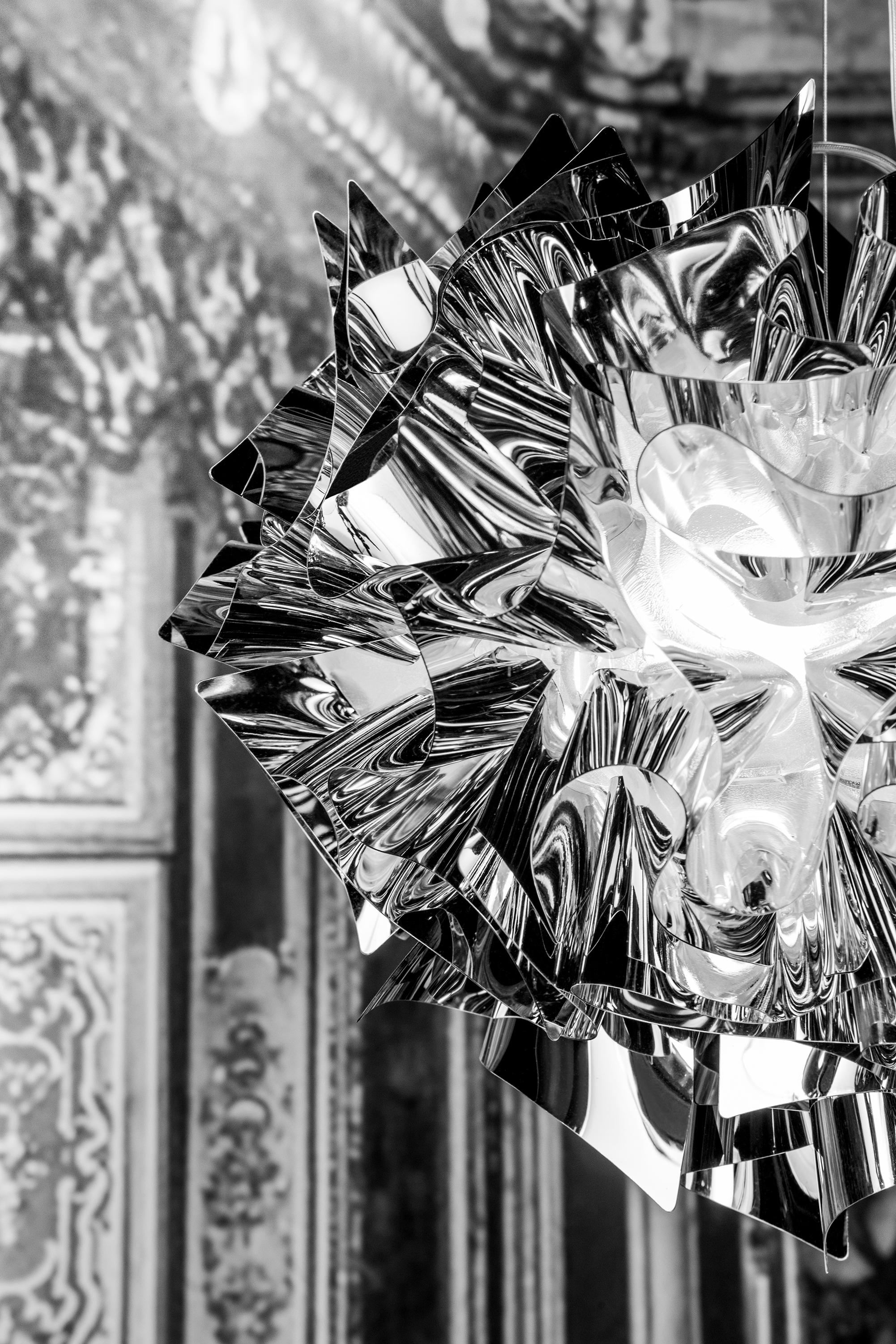 Italian SLAMP Veli Mini Flush Light in Silver by Adriano Rachele