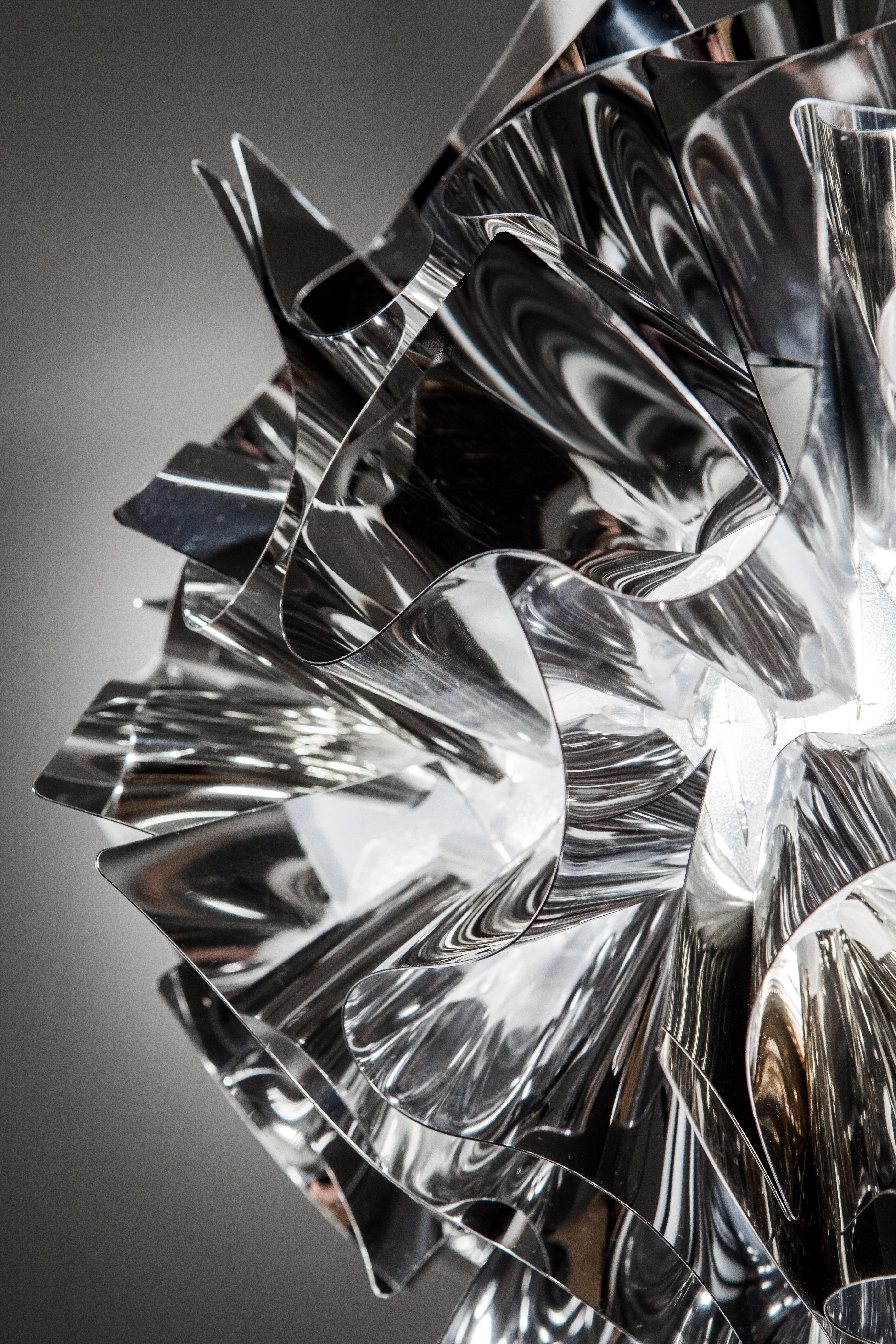 Hand-Crafted SLAMP Veli Mini Flush Light in Silver by Adriano Rachele