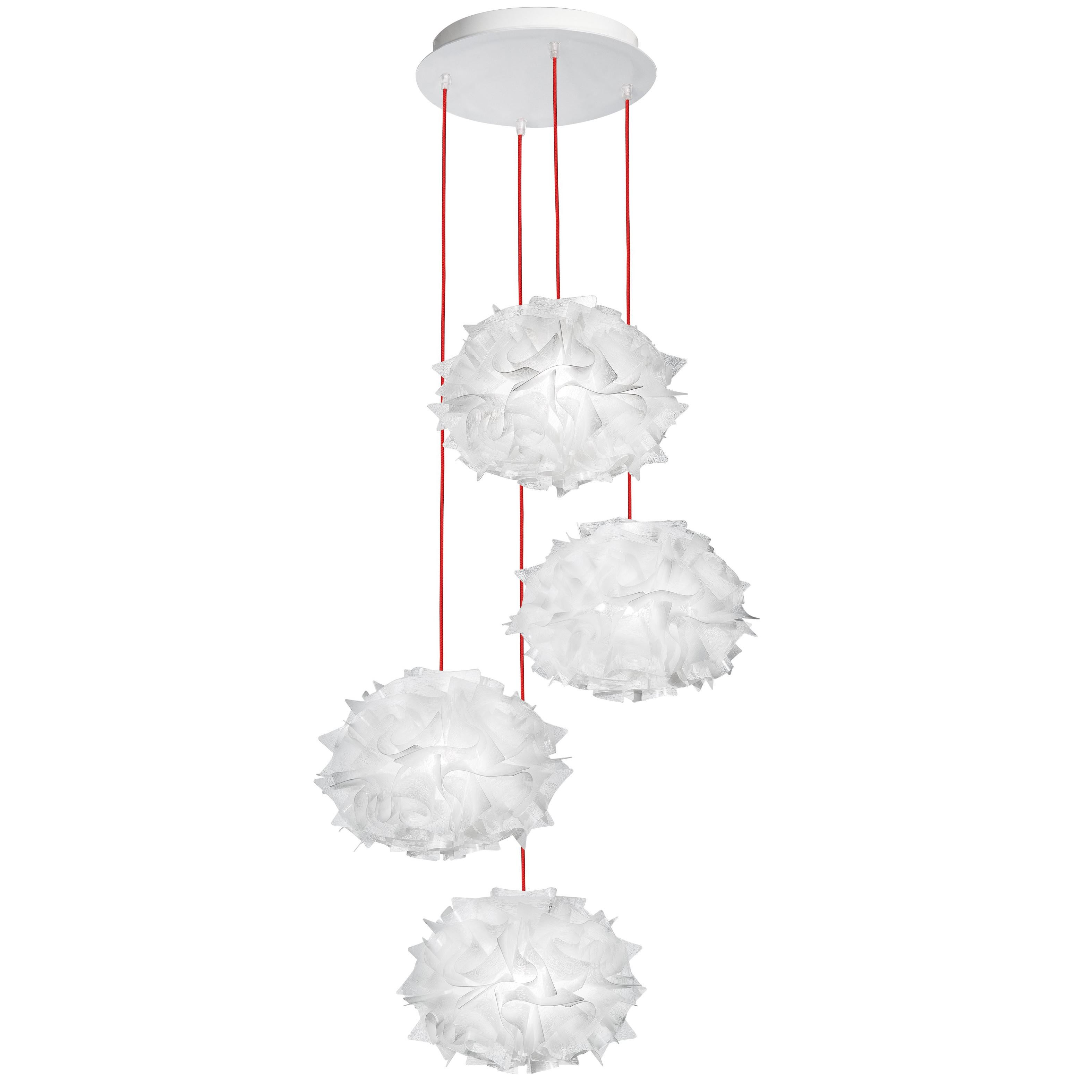 Lampe à suspension SLAMP Veli Mini Quartet Couture avec fil rouge par Adriano Rachele