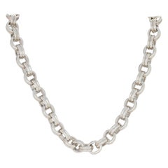 Slane and Slane Cable Chain Necklace, Sterling Silver Ribbed Toggle with Bag