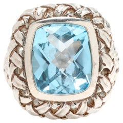 Slane Blue Topaz Basketweave Ring, Sterling Silver, Ring Size 7