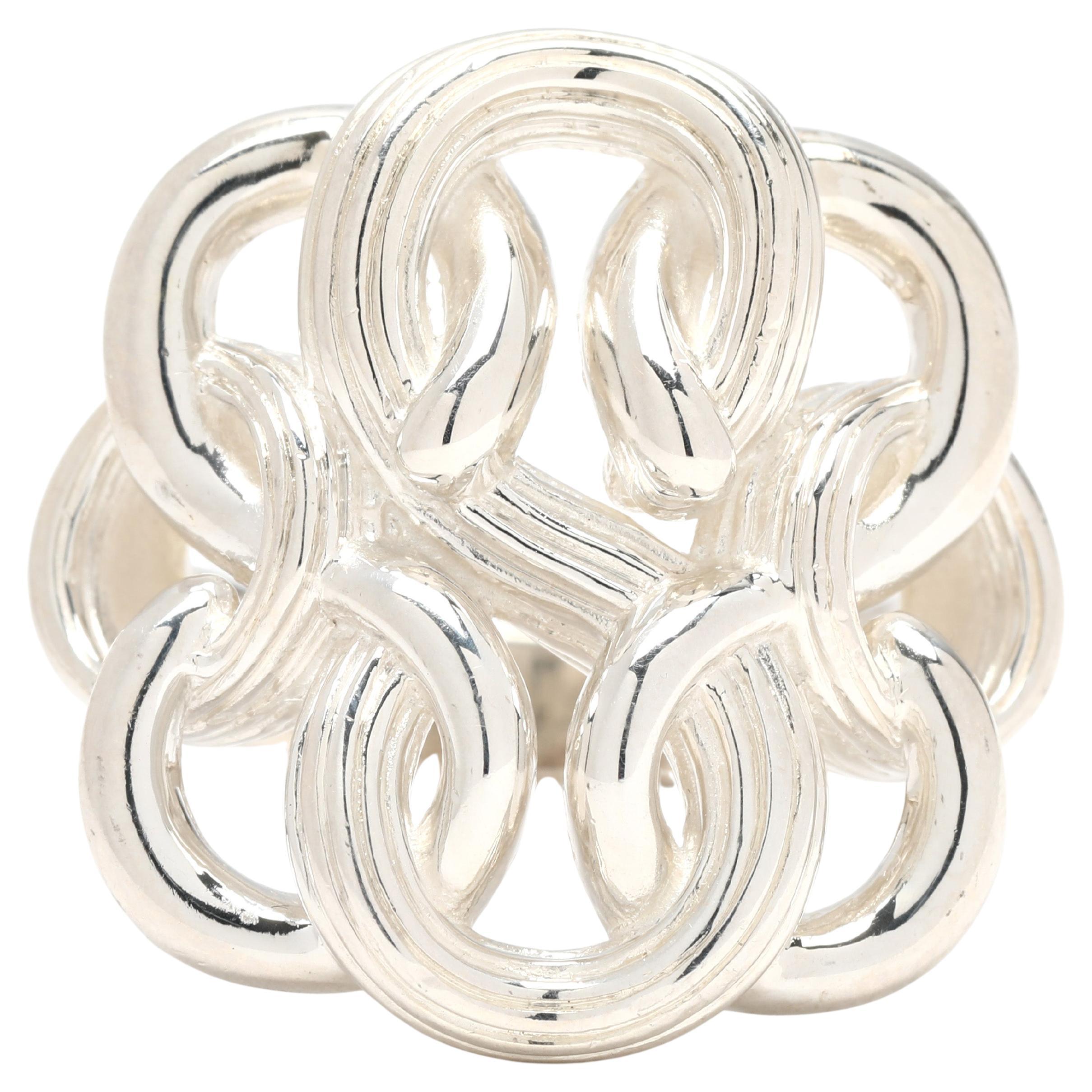 Slane Interlocking S Monogram Ring, Sterling Silber, Ringgröße 7,5 im Angebot