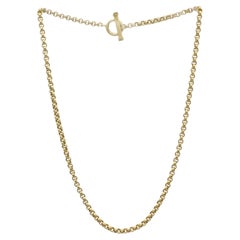 Slane & Slane 18 Karat Yellow Gold Chain Link Toggle Clasp Necklace