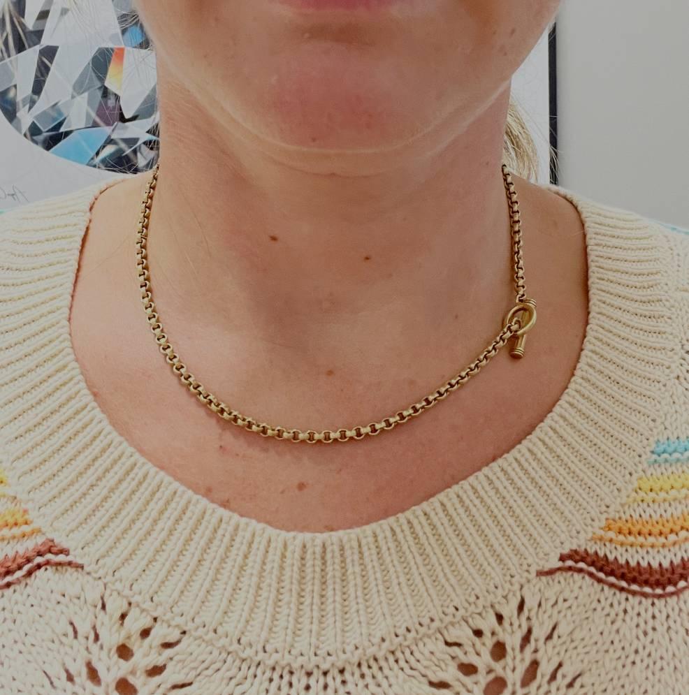 Women's Slane & Slane 18 Karat Yellow Gold Chain Link Toggle Clasp Necklace