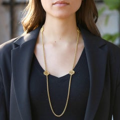 Slane & Slane 18k Gold Fenestra 31" Designer Toggle Necklace