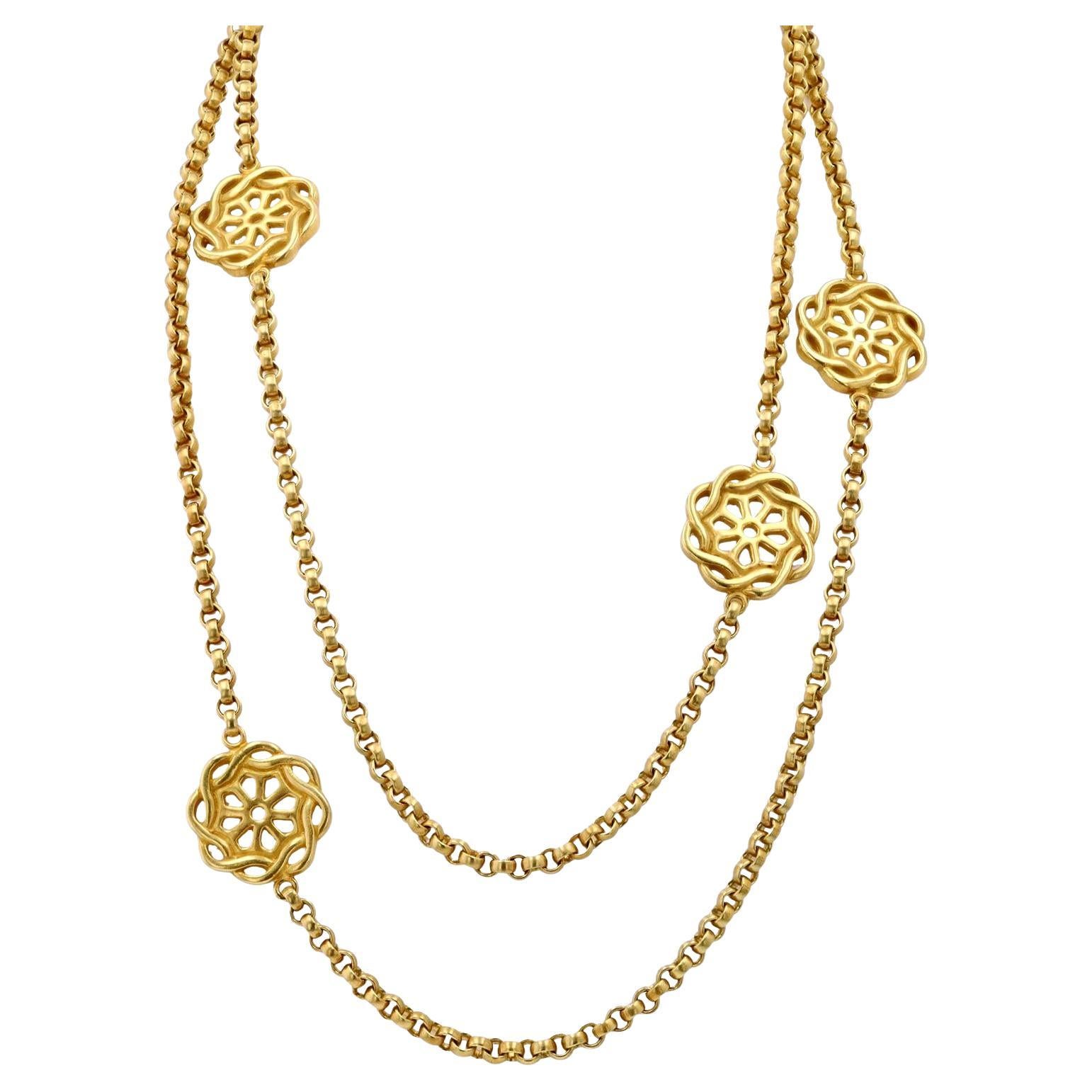 Slane and Slane Collier à maillons de 31" en or 18k Fenestra en vente