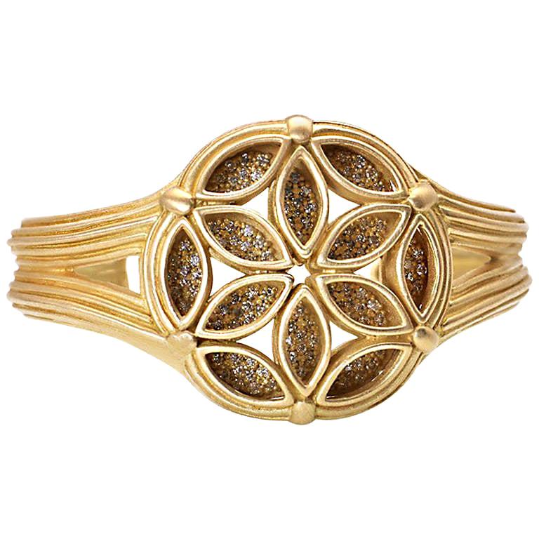 Slane & Slane Diamond Gold Fenestra Cuff Bracelet