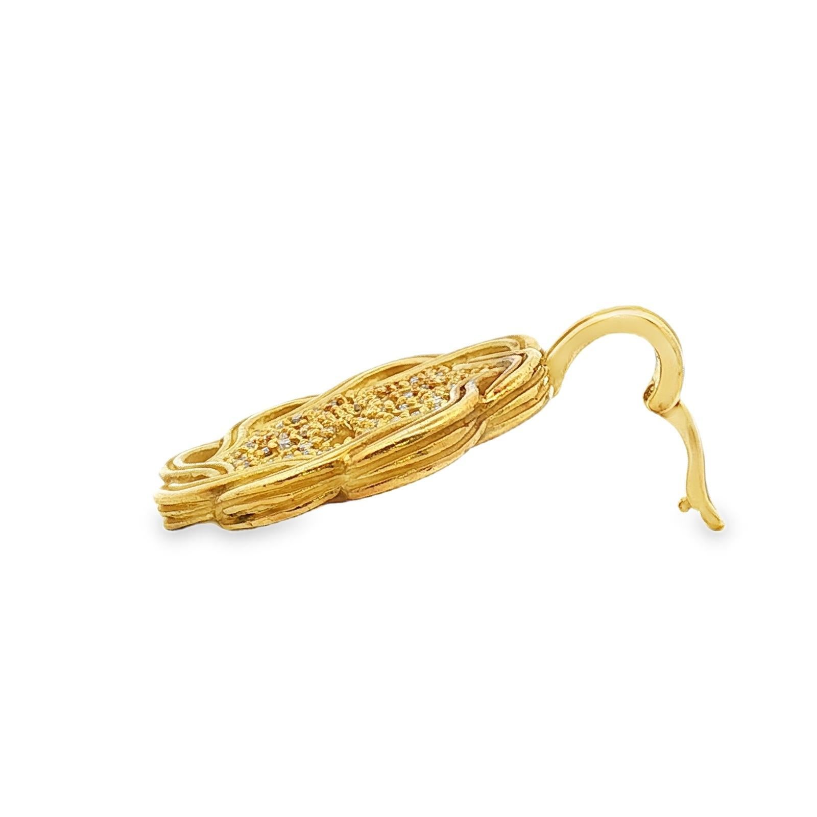 Taille brillant Slane and Slane Fenestra Diamant pendentif rehausseur en or jaune 18 carats en vente