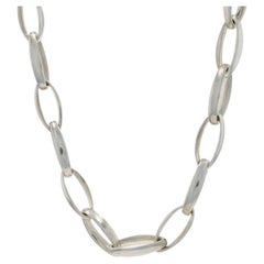 Slane & Slane Flat Oval Link Necklace 32" - Sterling Silver 925 Chain