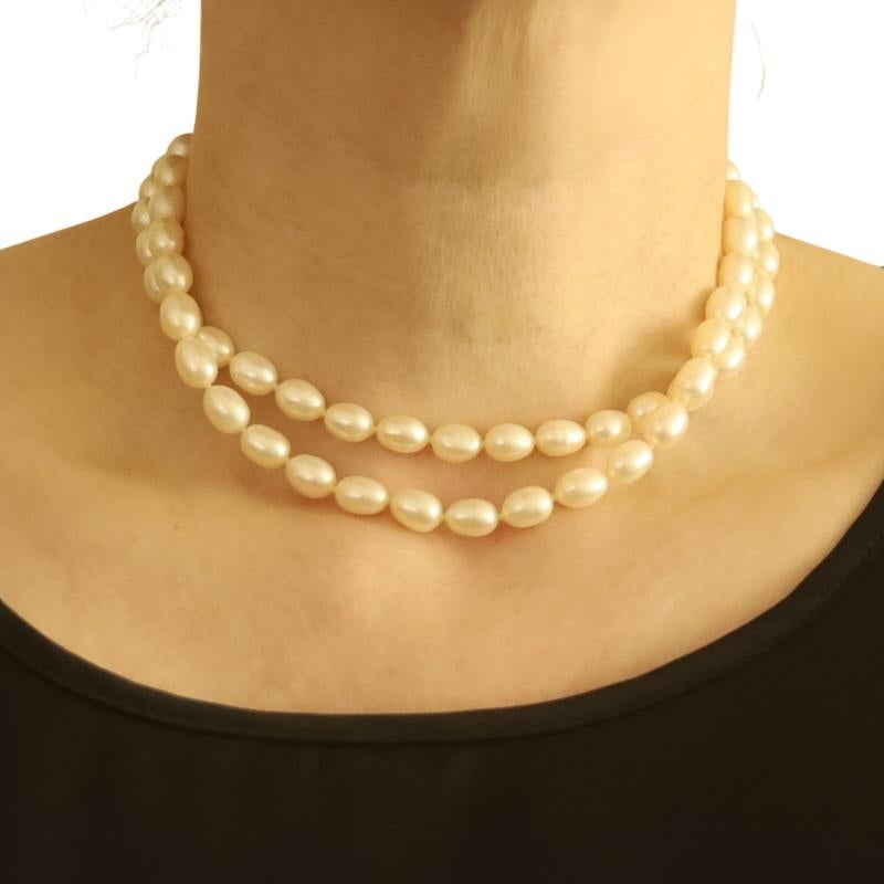 Slane and Slane Süßwasserperlen geknotet Doppelstrang Halskette 16