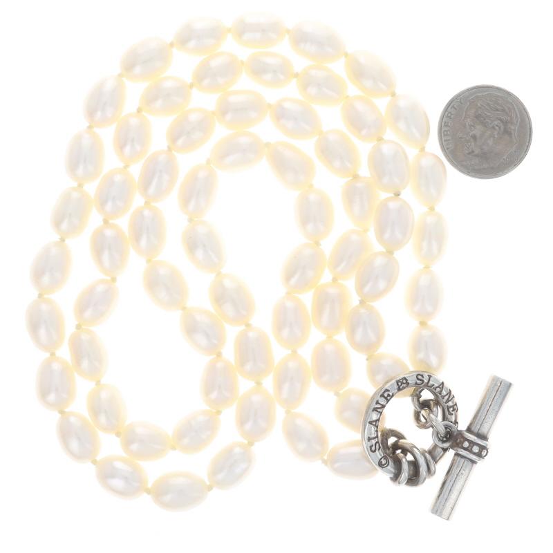 Slane and Slane Süßwasserperlen geknotet Doppelstrang Halskette 16