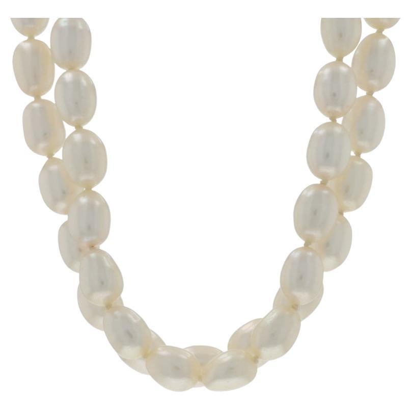 Slane and Slane Collana a doppio filo annodato con perle d'acqua dolce da 16" Sterlina 925