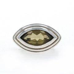 Slane & Slane Lime Quartz Cocktail Solitaire Ring Sterling 925 Marquise 3.60ct