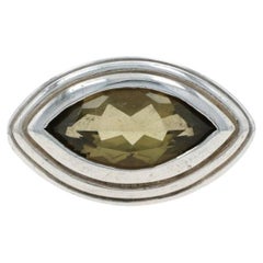 Slane & Slane Lime Quartz Cocktail Solitaire Ring Sterling 925 Marquise 3.60ct