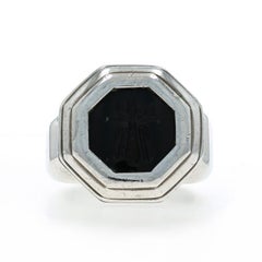 Slane & Slane Onyx Unisex Ring - Sterling Silver 925 Intaglio