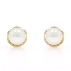 Slane & Slane Pearl Stud Earrings - Yellow Gold 18k Pierced