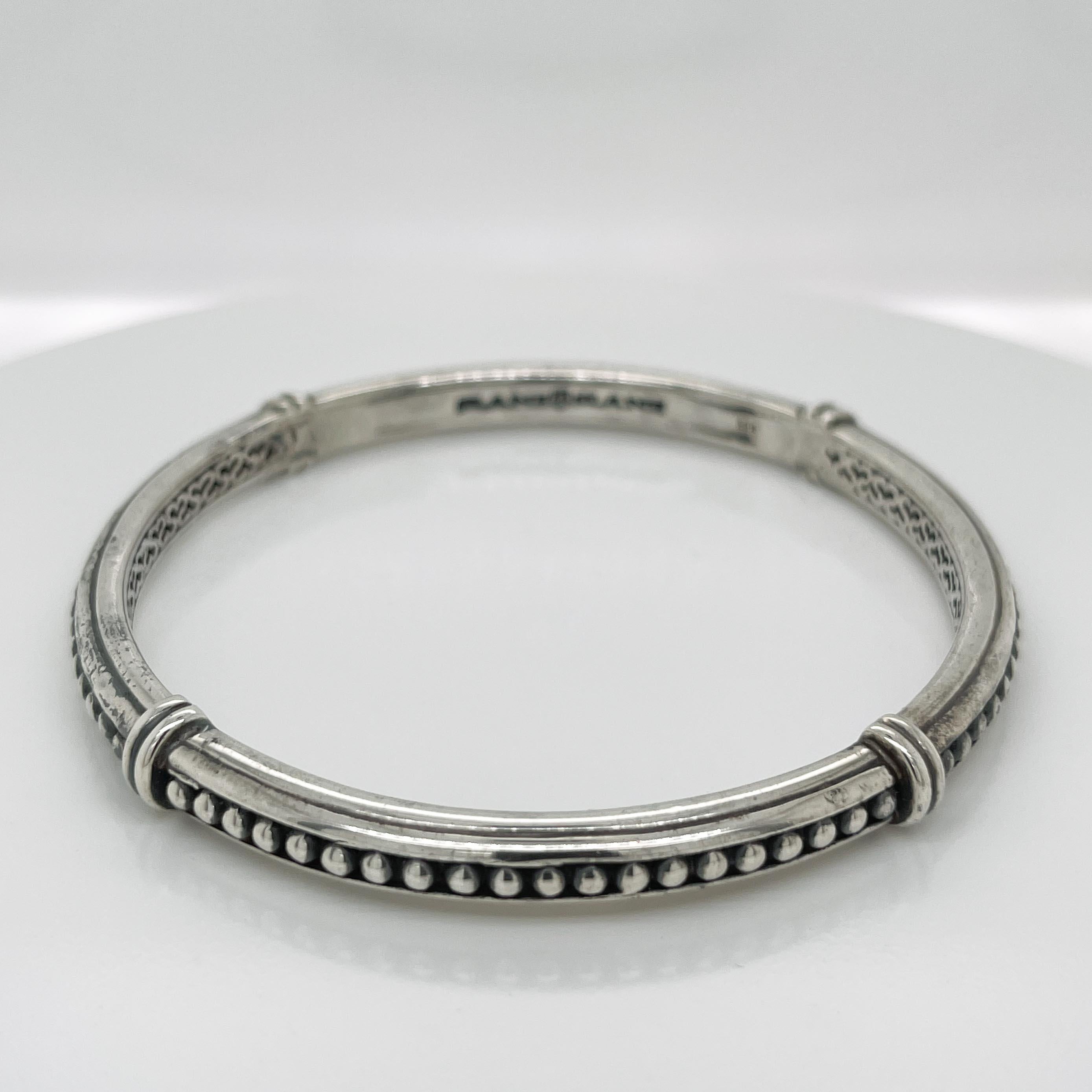 Bracelet jonc colonne en perles d'argent sterling Slane & Slane Bon état - En vente à Philadelphia, PA