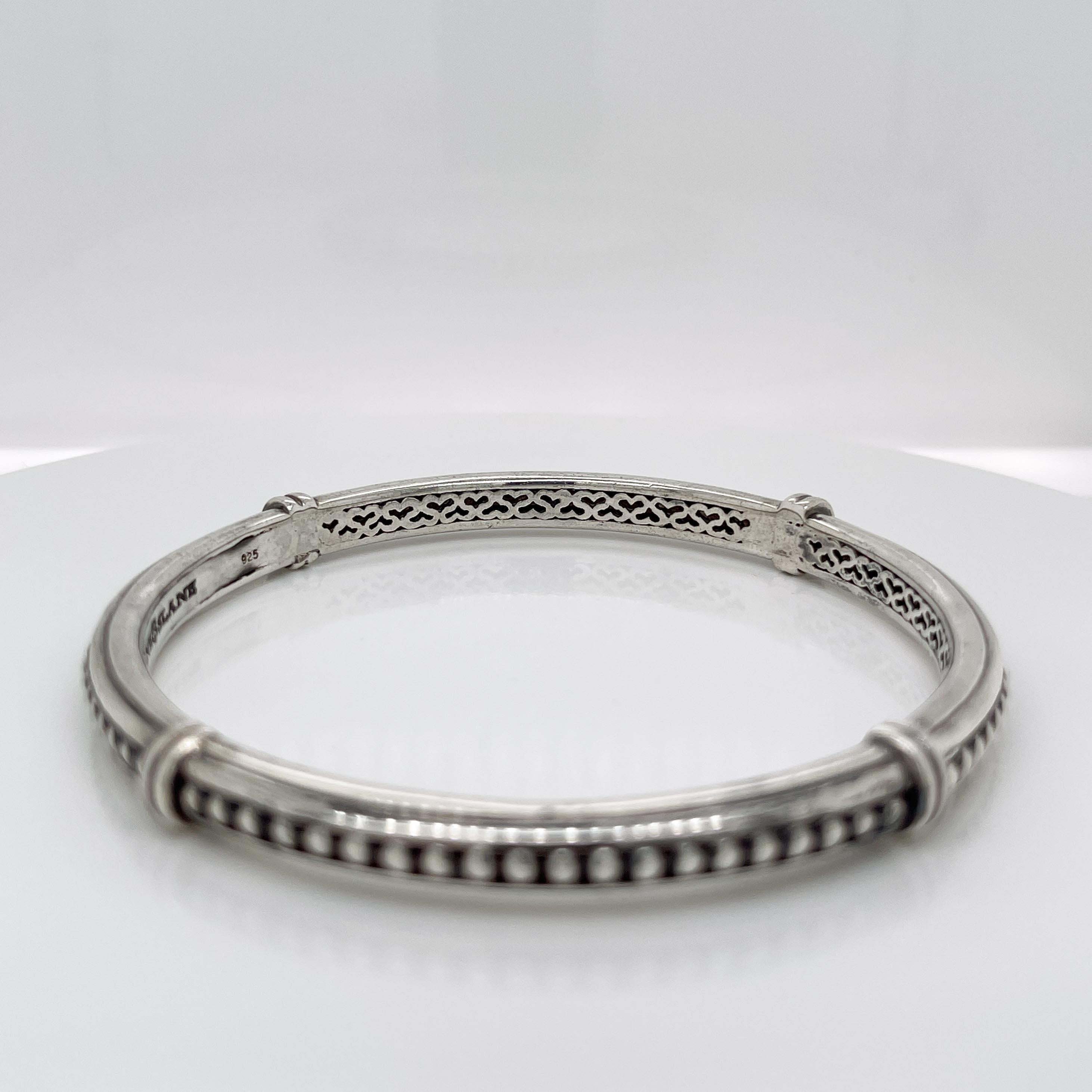 Bracelet jonc colonne en perles d'argent sterling Slane & Slane Unisexe en vente