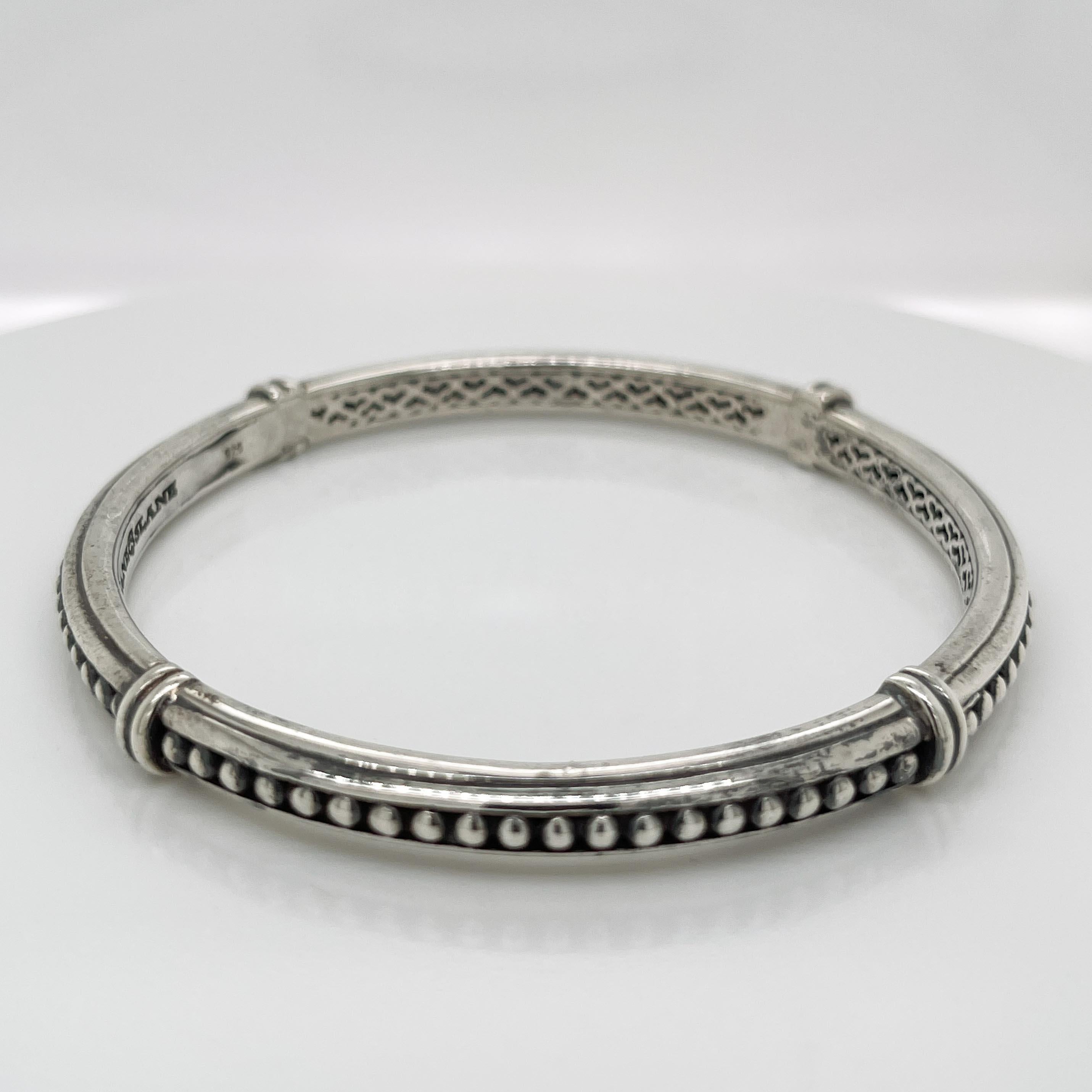 Bracelet jonc colonne en perles d'argent sterling Slane & Slane en vente 1