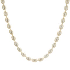 Slane & Slane Sterling Silver Diamond and Potato Pearl Necklace