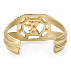 Slane & Slane Yellow Gold Diamond Hummingbird Cuff Bracelet
