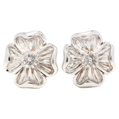 Slane SS & Diamond Dogwood Stud Earrings