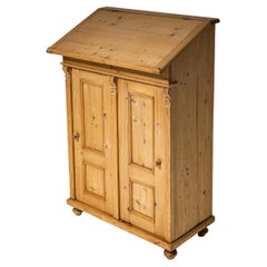 Antique Slant-Front Desk in Softwood, Germany, Late 19th Century