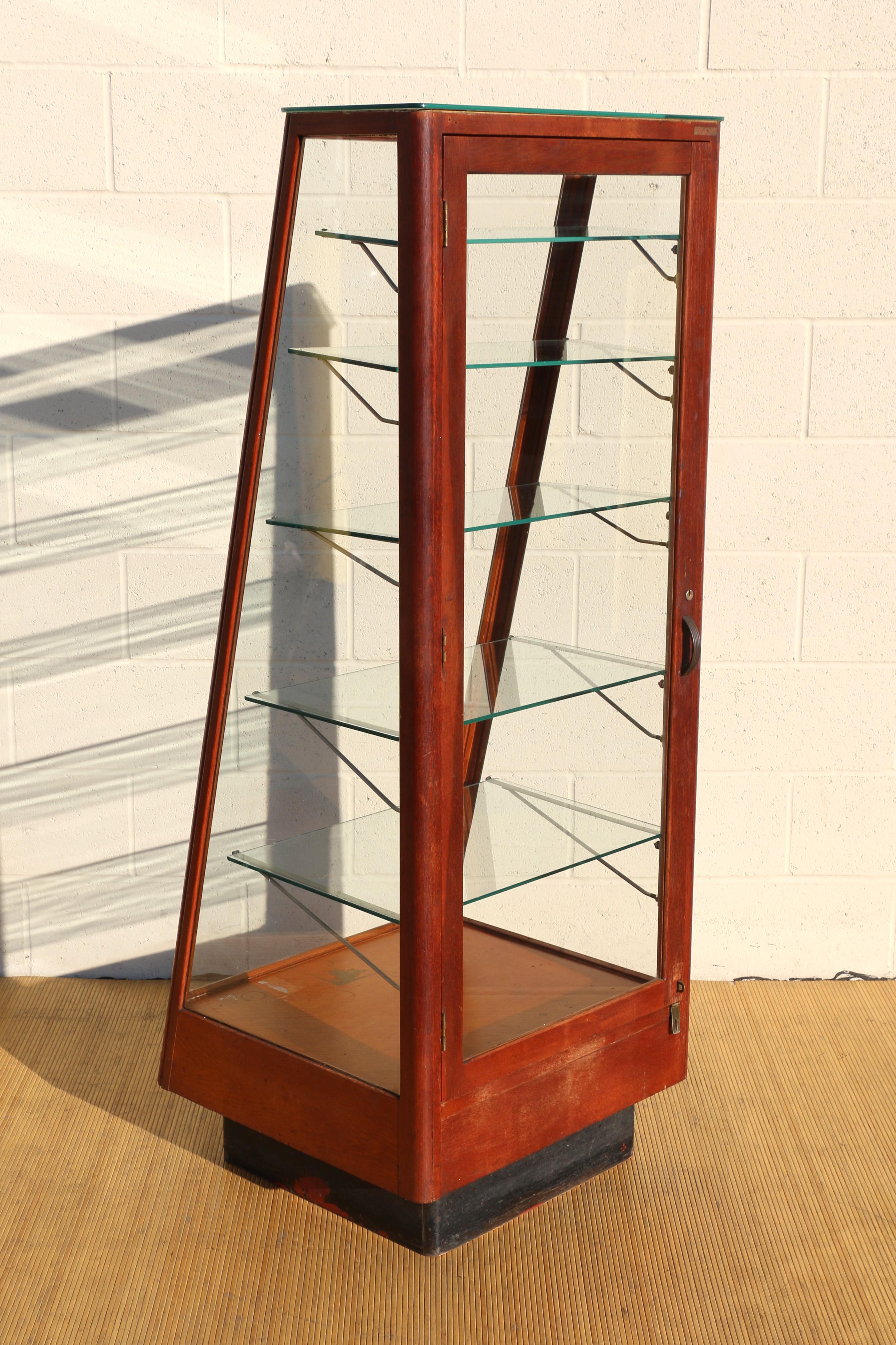 Slant Front Upright Store Display Case For Sale 1