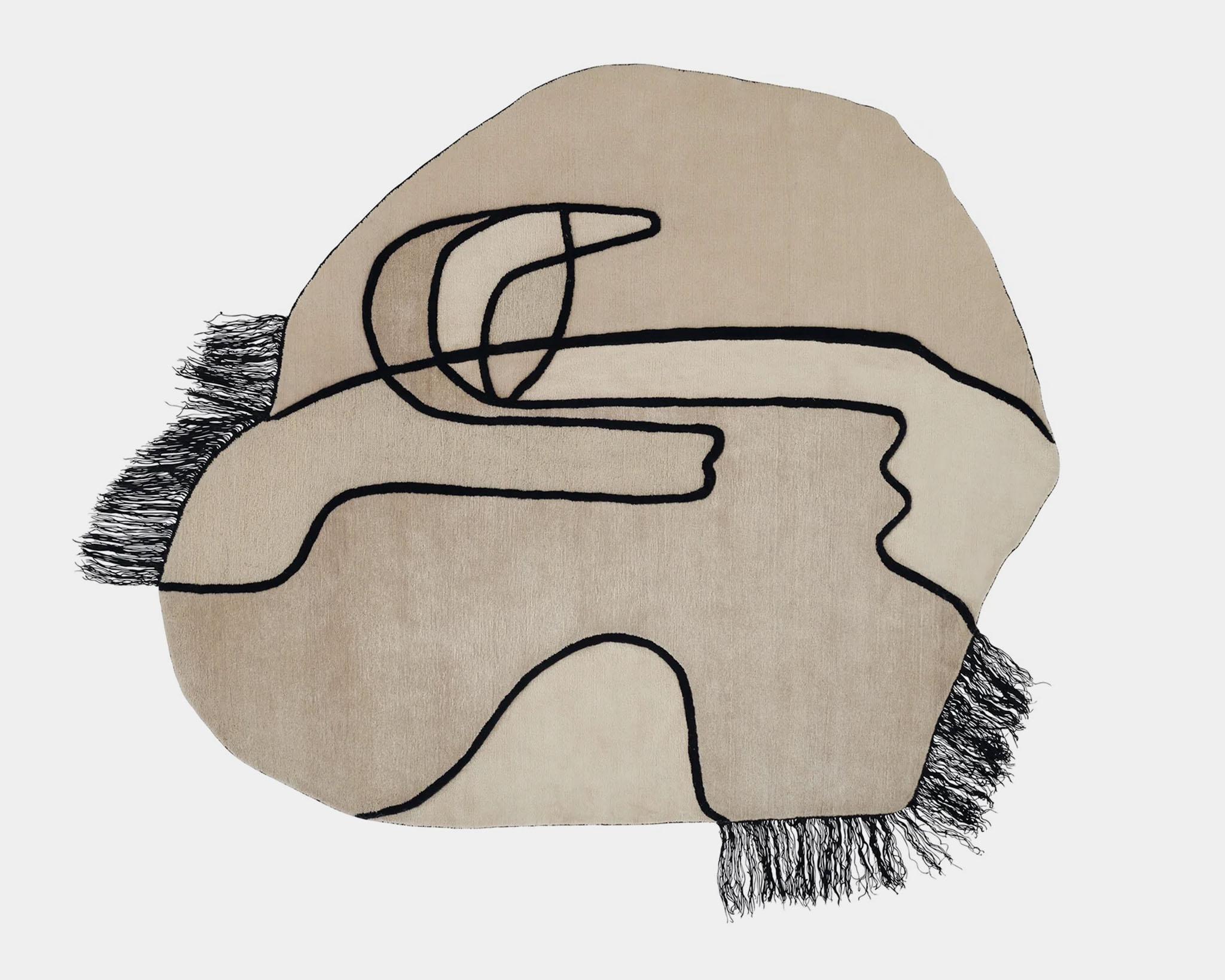 Handgefertigter Teppich „Slanted Self“ von Linie Design, 230 cm, Wolle, Mohair und Seide (Skandinavische Moderne) im Angebot
