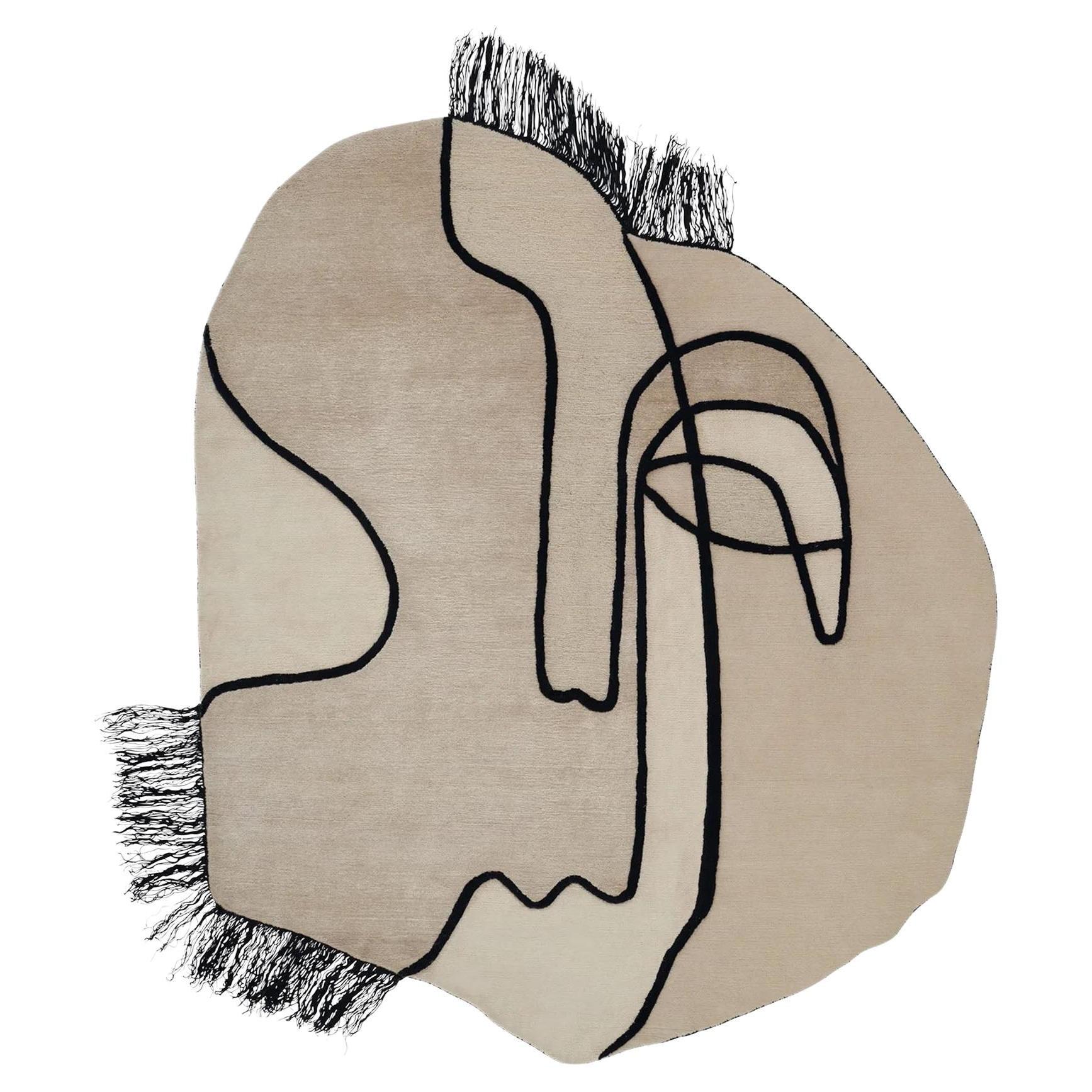 'Slanted Self' Handmade Rug by Linie Design, 230 cm, Wool, Mohair & Silk For Sale