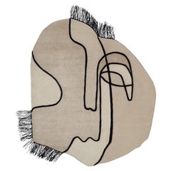 Handgefertigter Teppich „Slanted Self“ von Linie Design, 230 cm, Wolle, Mohair und Seide