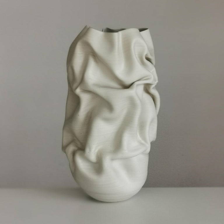 Contemporary Slashed Crumpled Form No 60, a Ceramic Vessel by Nicholas Arroyave-Portela For Sale