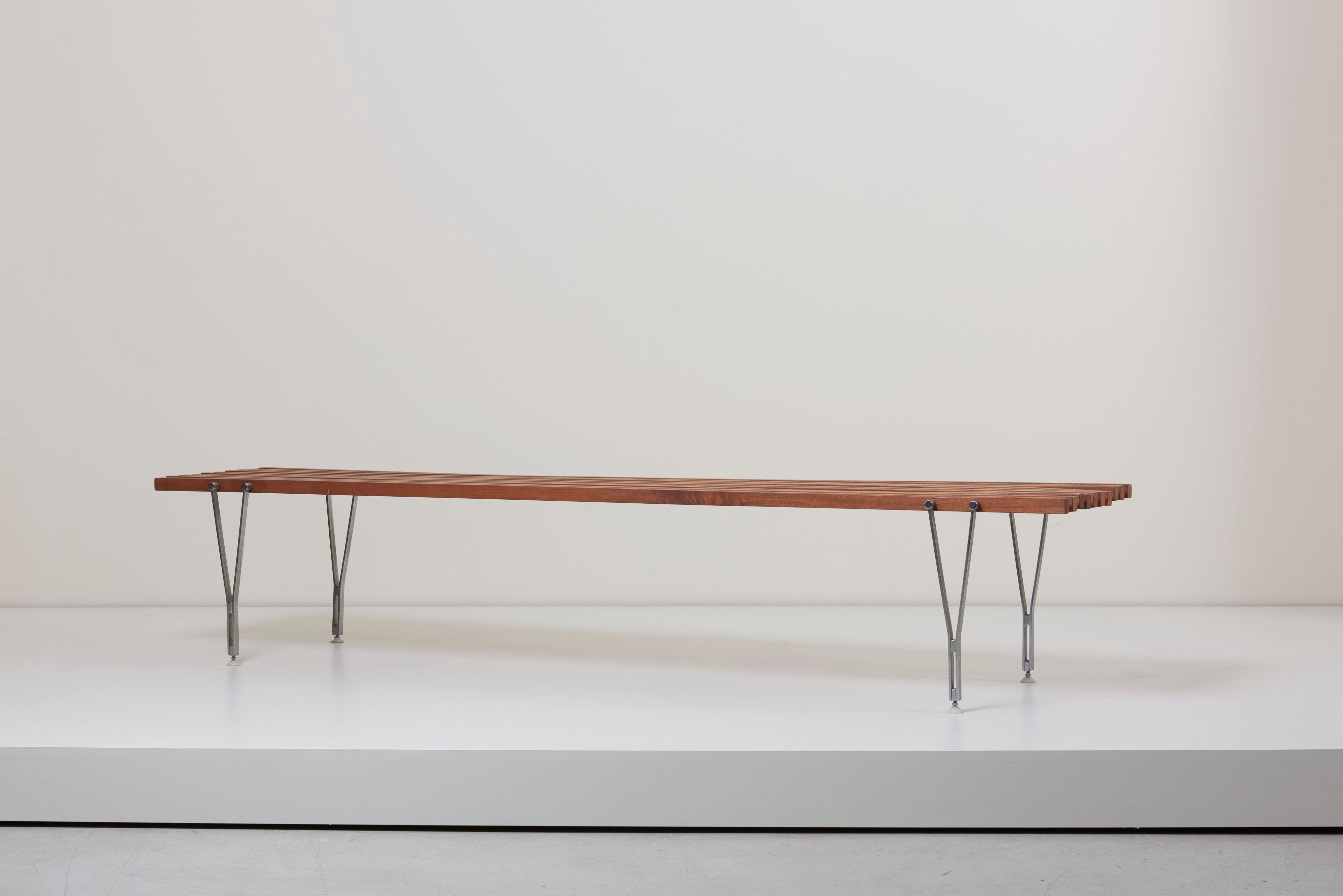 American Slat Bench by Hugh Acton, US, 1955 For Sale