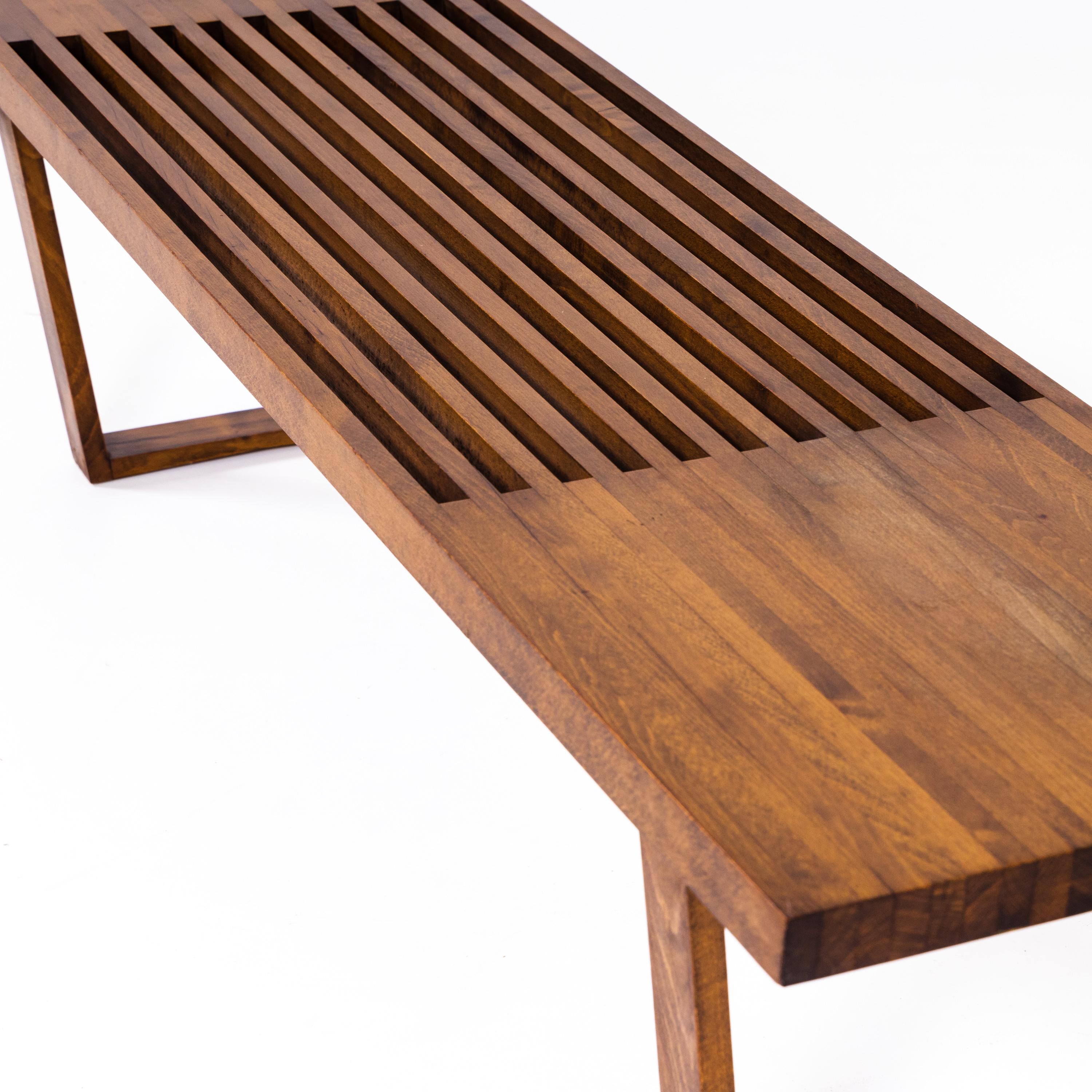 Slat Bench in the Style of George Nelson, Mid-20th Century In Good Condition In Greding, DE