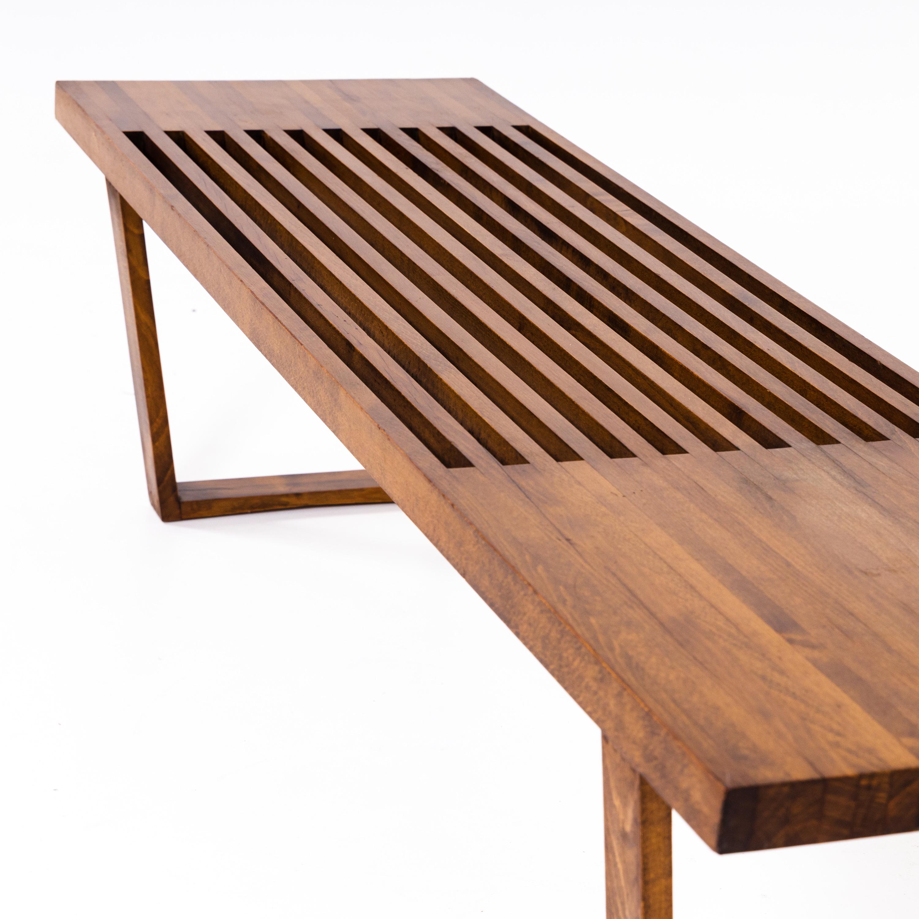 Wood Slat Bench in the Style of George Nelson, Mid-20th Century