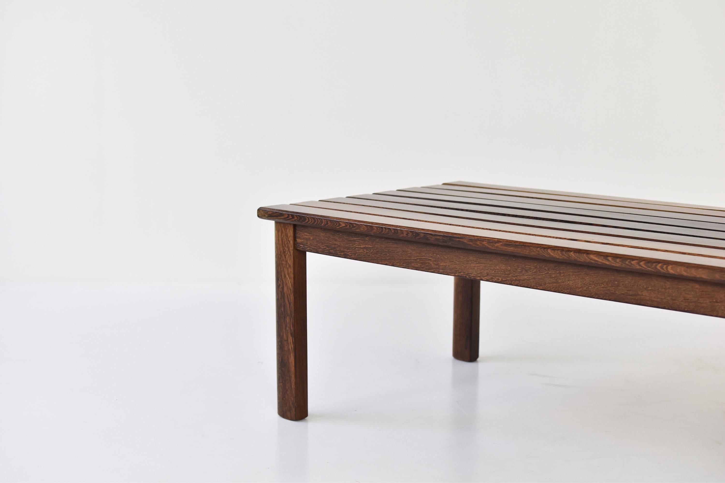 Mid-Century Modern Slat Bench or Coffee Table in Ash and Wenge Dating from the 1960’s