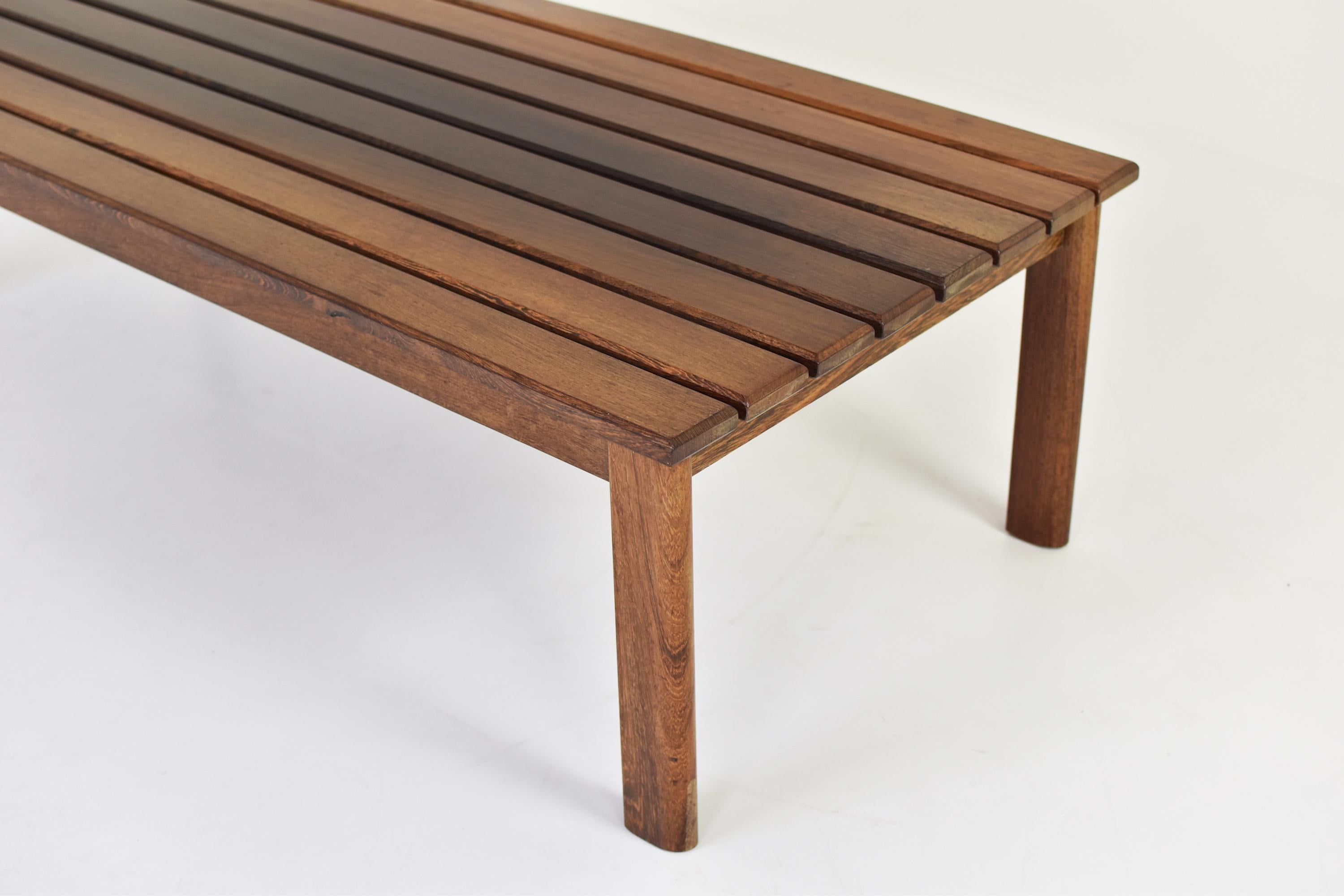 Slat Bench or Coffee Table in Ash and Wenge Dating from the 1960’s 2