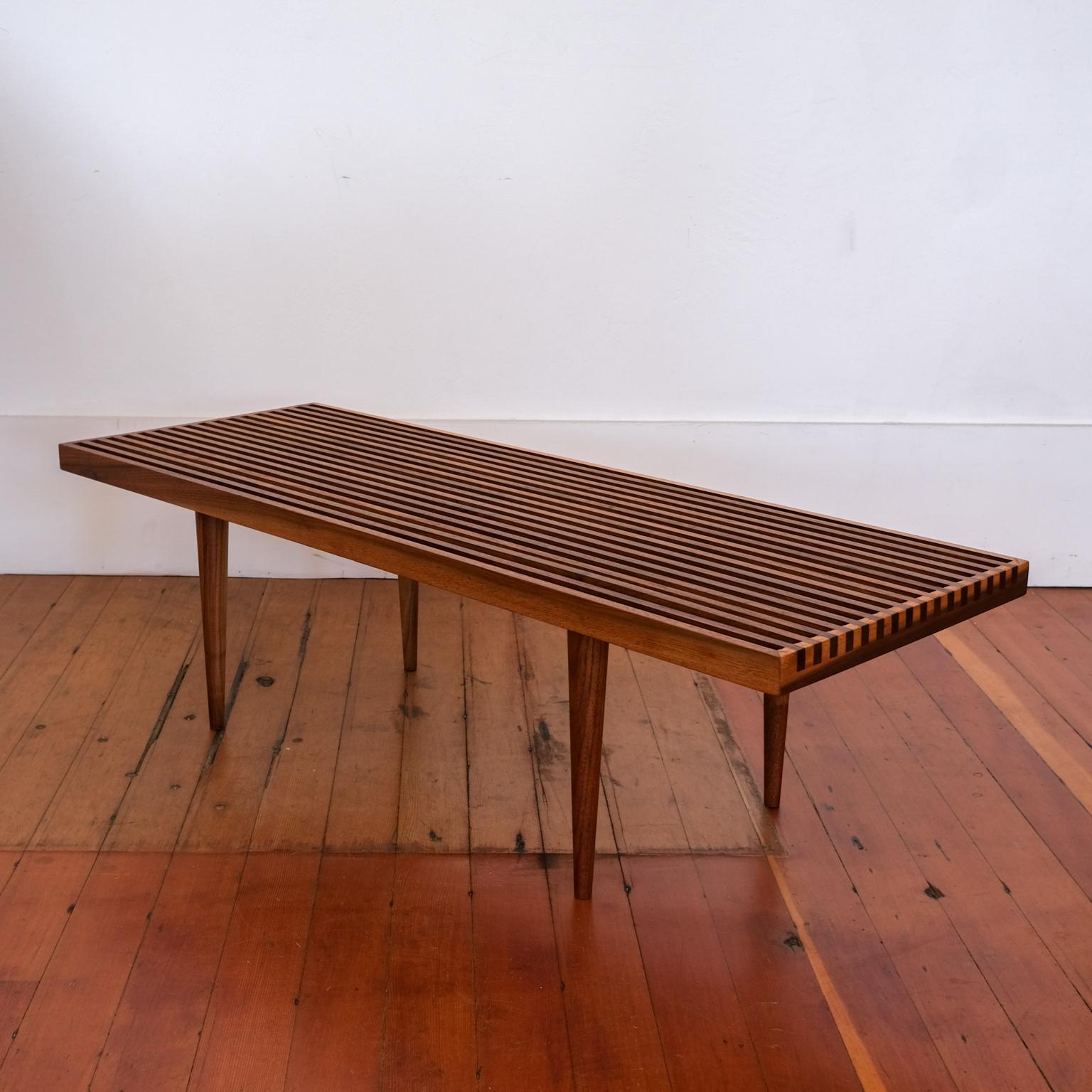 Mid-Century Modern Slat Coffee Table or Bench by Mel Smilow